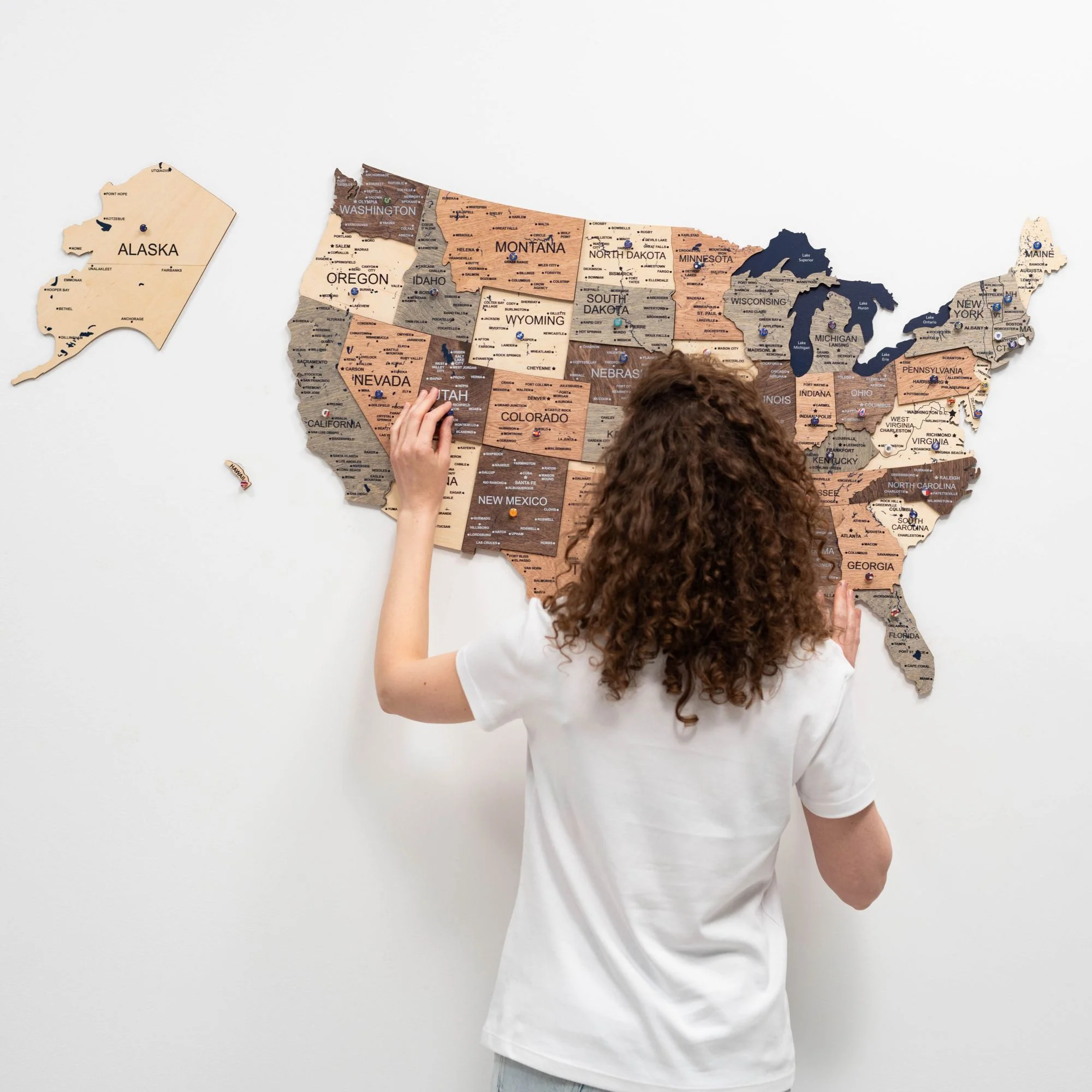 Wooden 3d Map of USA - Smokey - Image 10