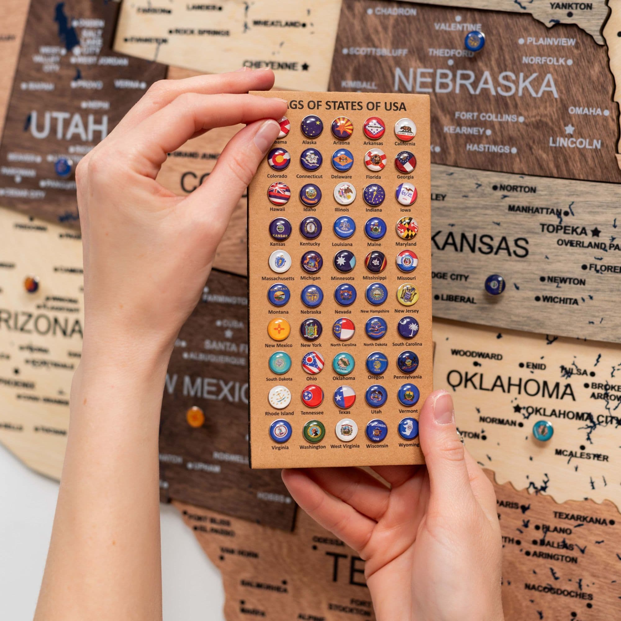 Wooden 3d Map of USA - Smokey - Image 11