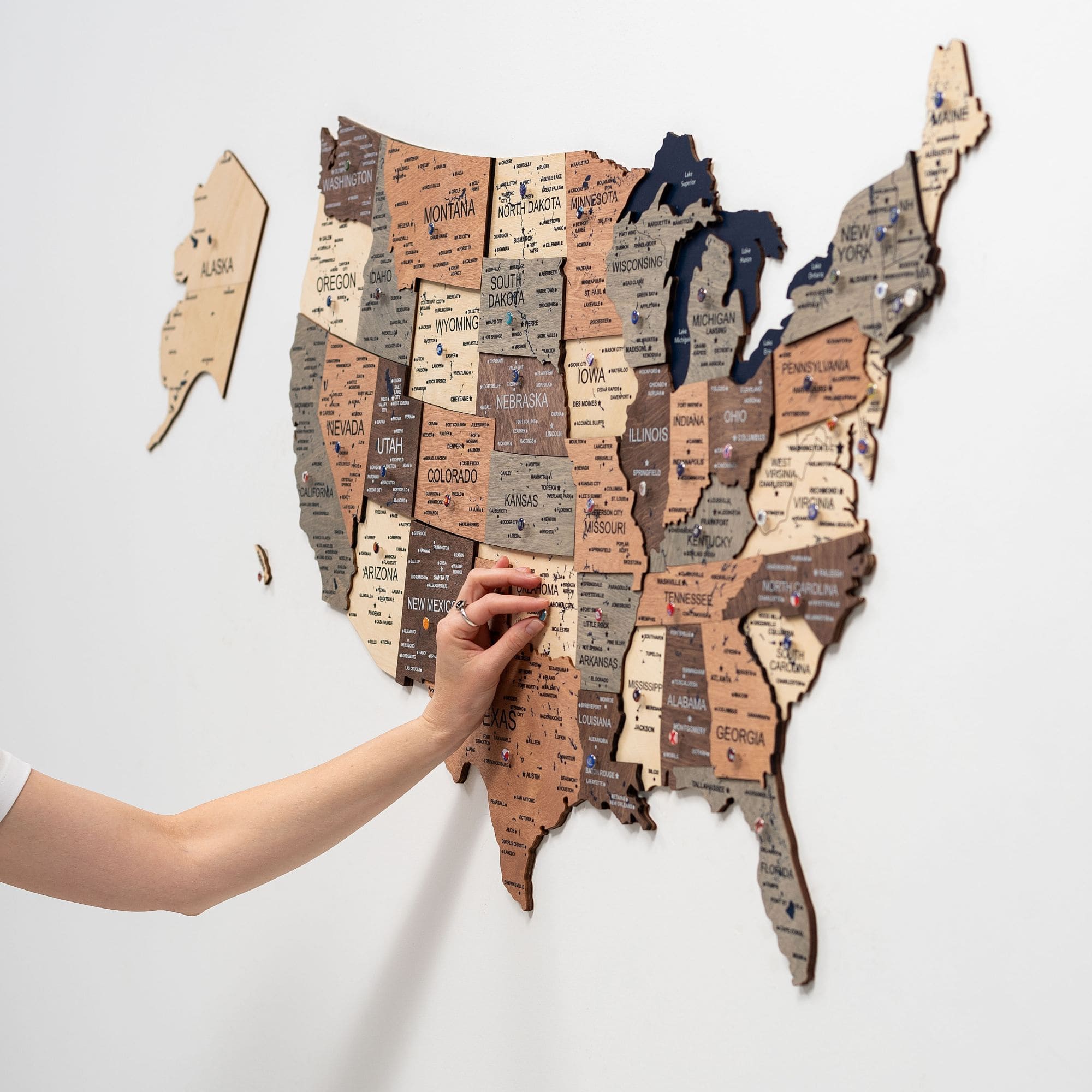Wooden 3d Map of USA - Smokey - Image 12