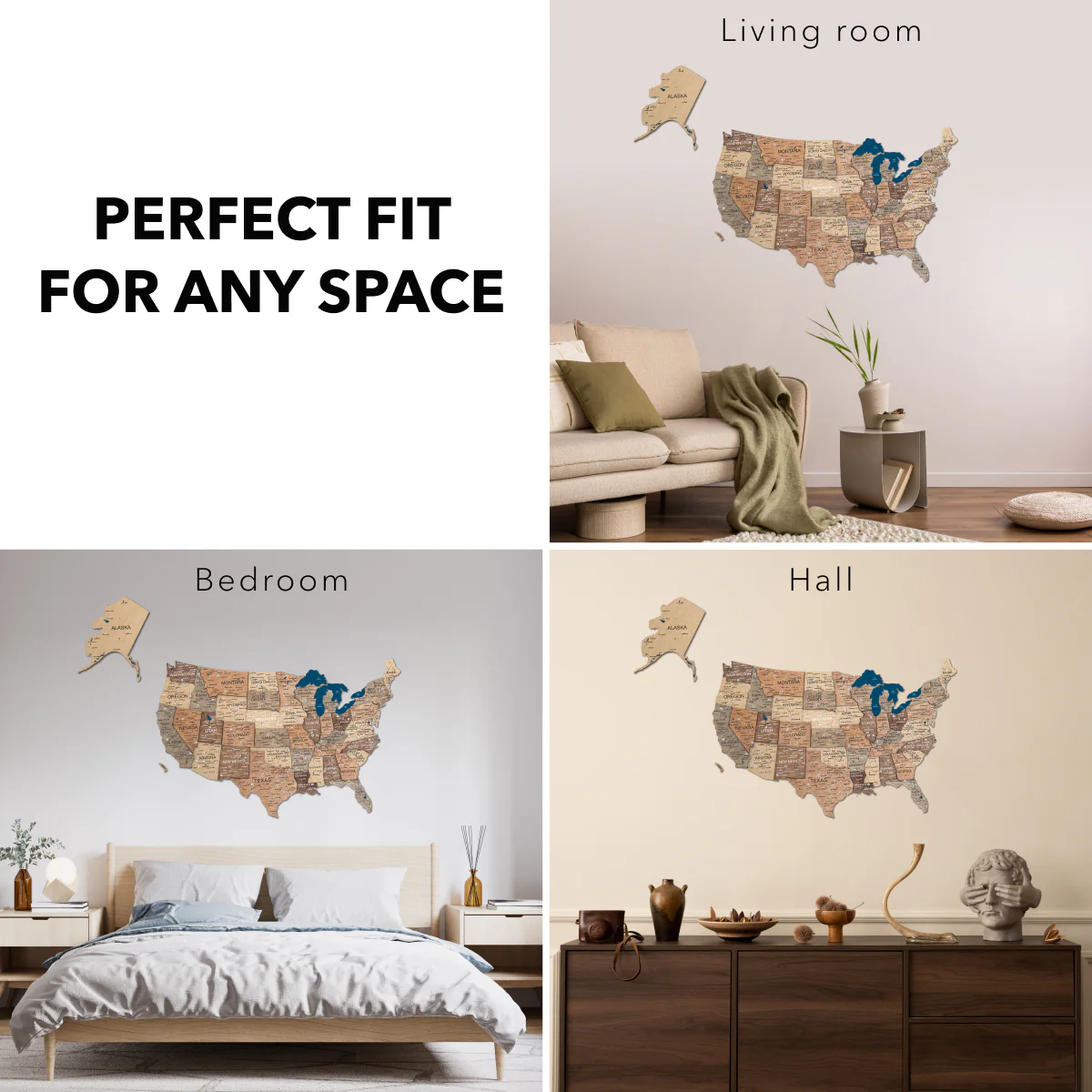 Wooden 3d Map of USA - Smokey - Image 16