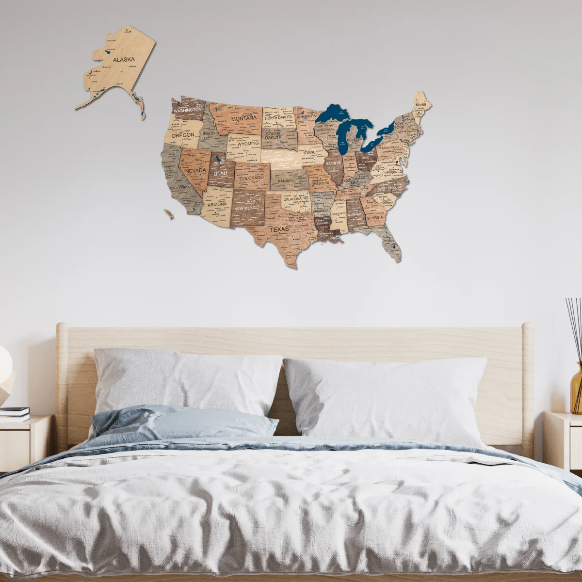 Wooden 3d Map of USA - Smokey - Image 17