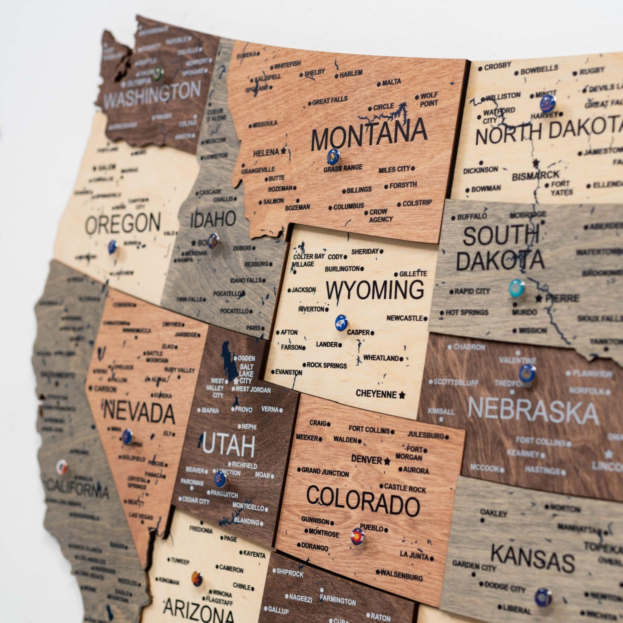 Wooden 3d Map of USA - Smokey - Image 3