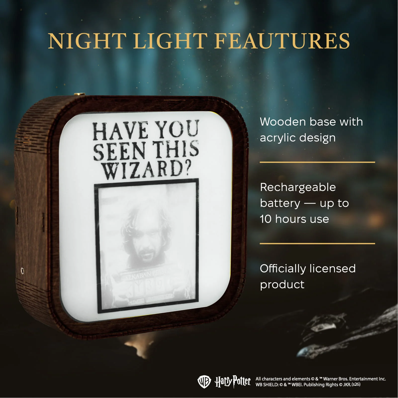 Wooden Acrylic Harry Potter Night Light - Azkaban Prisoner - Image 18