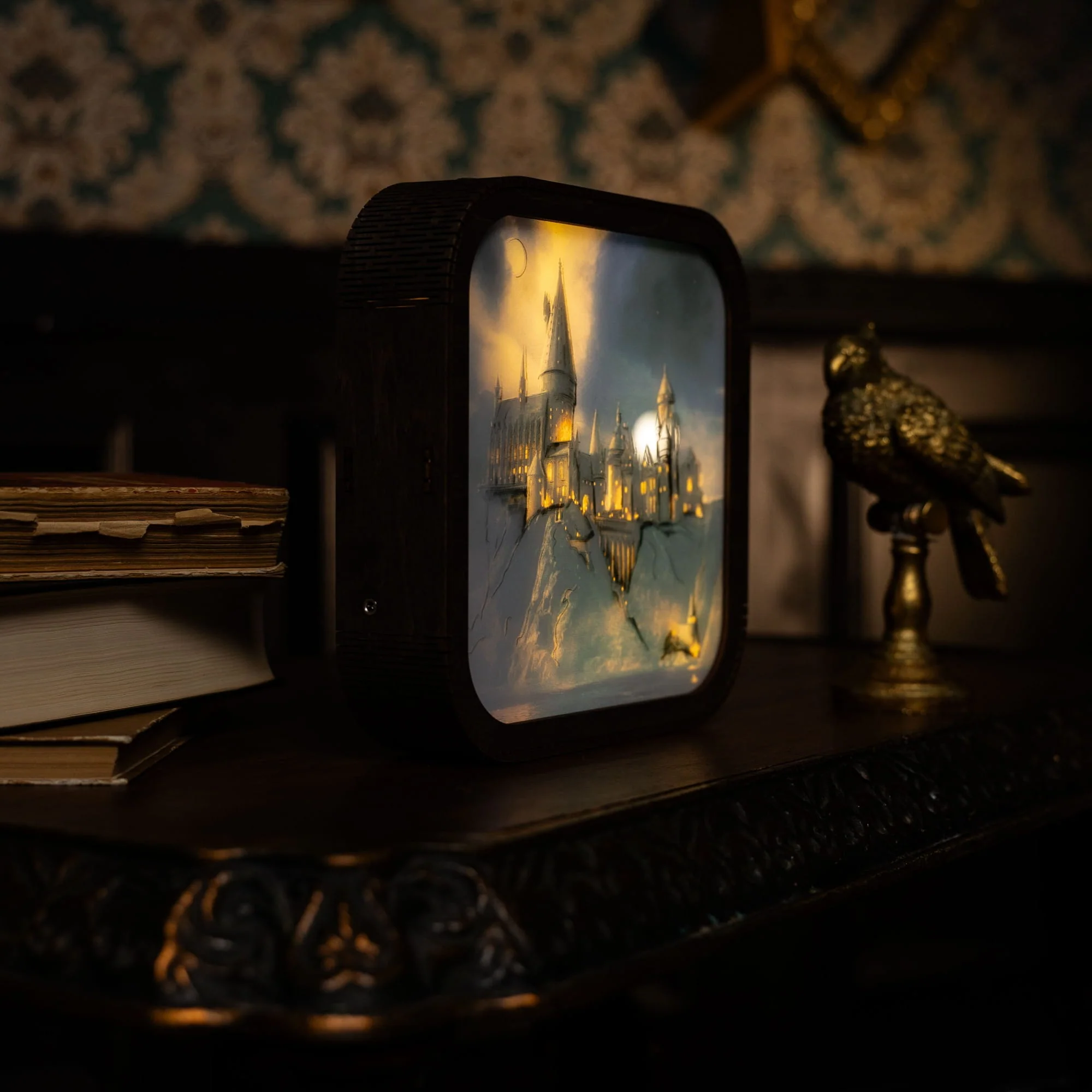 Wooden Acrylic Harry Potter Night Light - Hogwarts After Curfew - Image 3