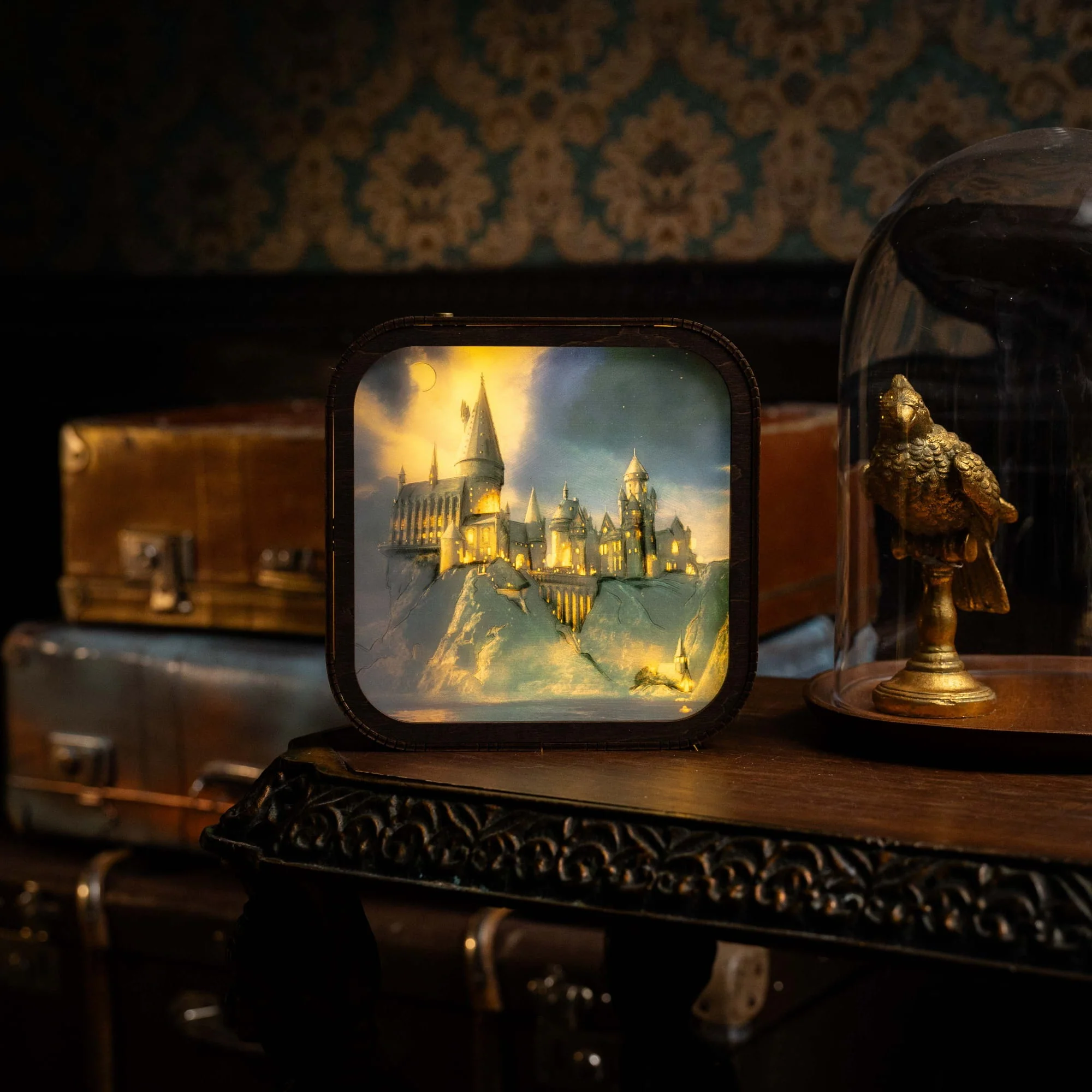 Wooden Acrylic Harry Potter Night Light - Hogwarts After Curfew - Image 4