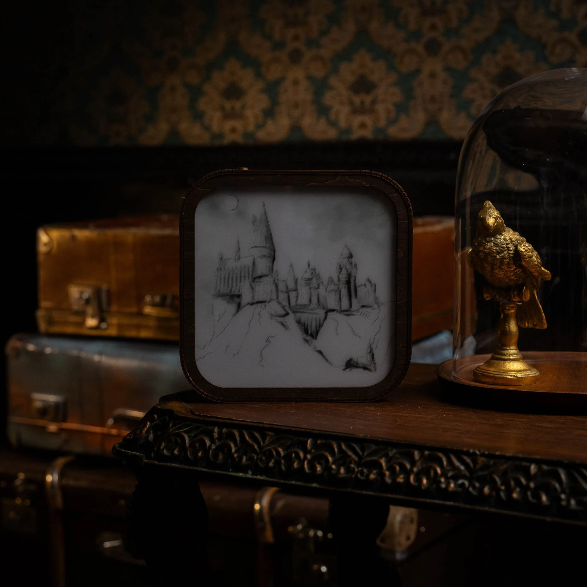 Wooden Acrylic Harry Potter Night Light - Hogwarts After Curfew - Image 6