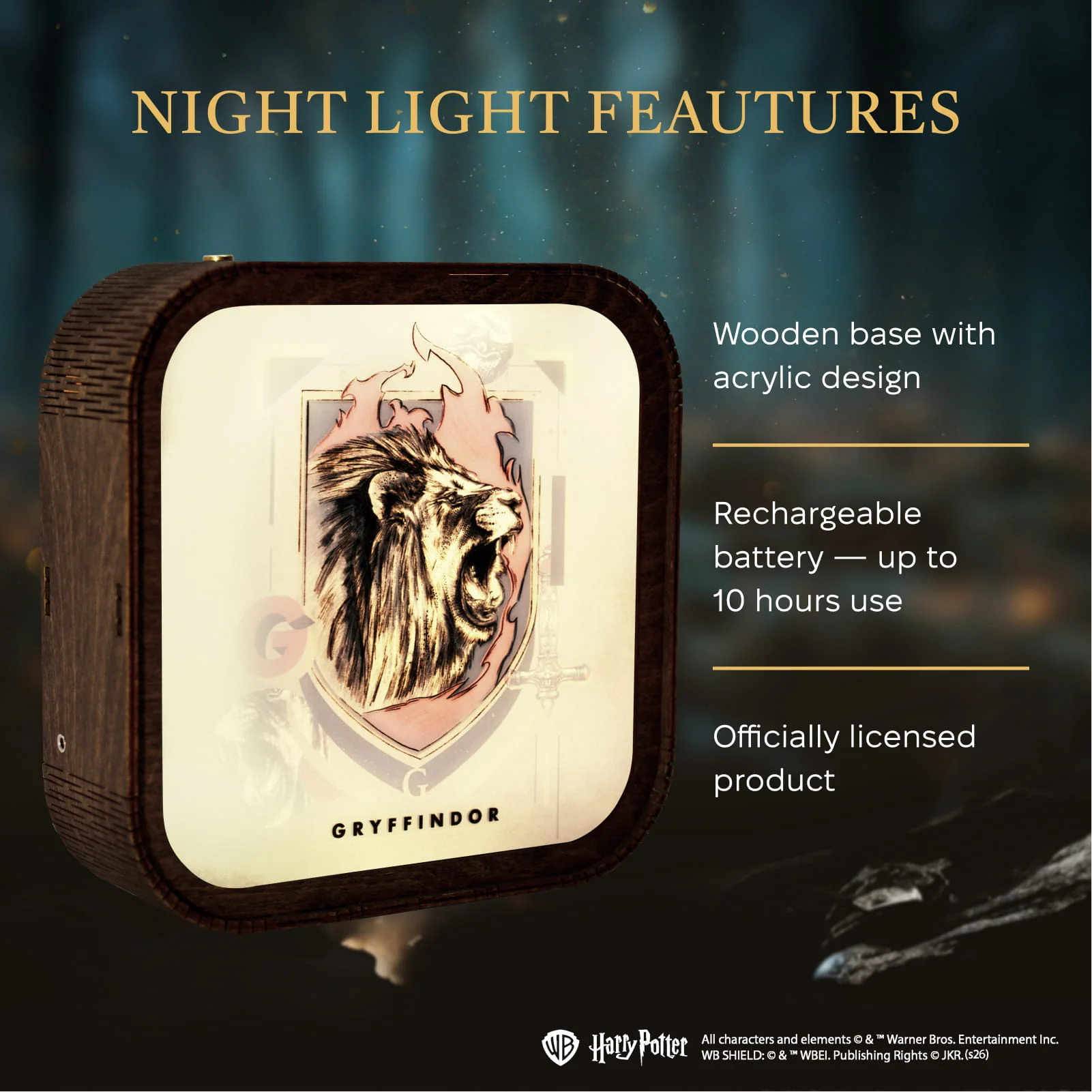 Wooden Acrylic Harry Potter Night Light - Lion of Gryffindor - Image 10