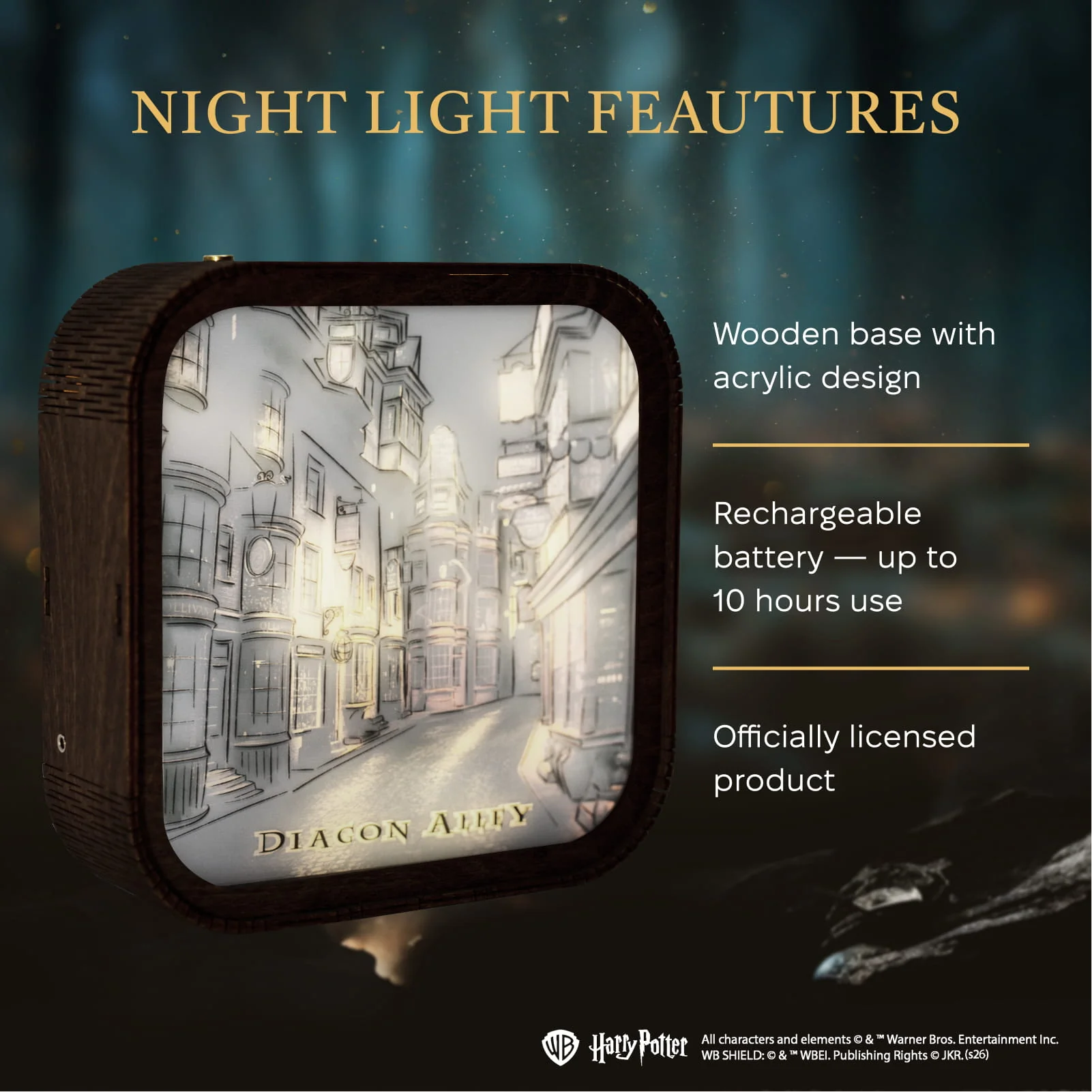 Wooden Acrylic Harry Potter Night Light - Night in Diagon Alley - Image 14