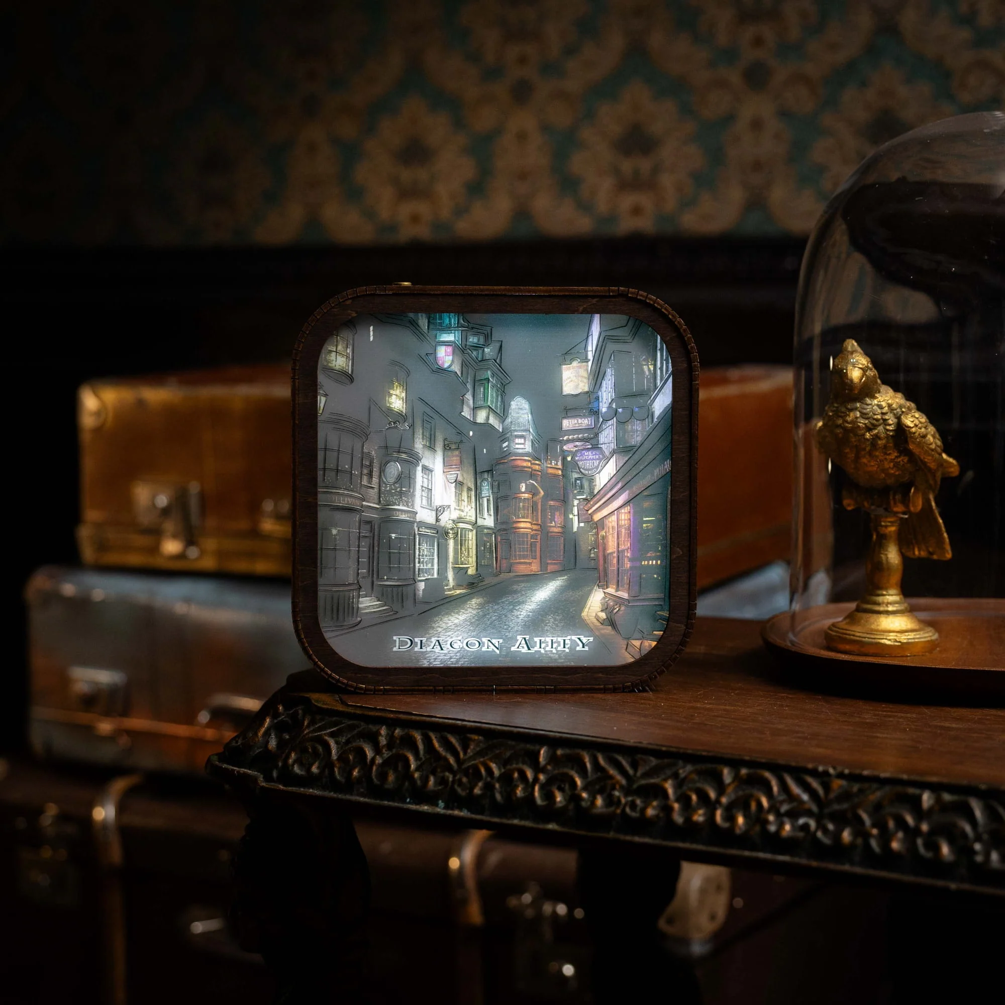 Wooden Acrylic Harry Potter Night Light - Night in Diagon Alley - Image 3