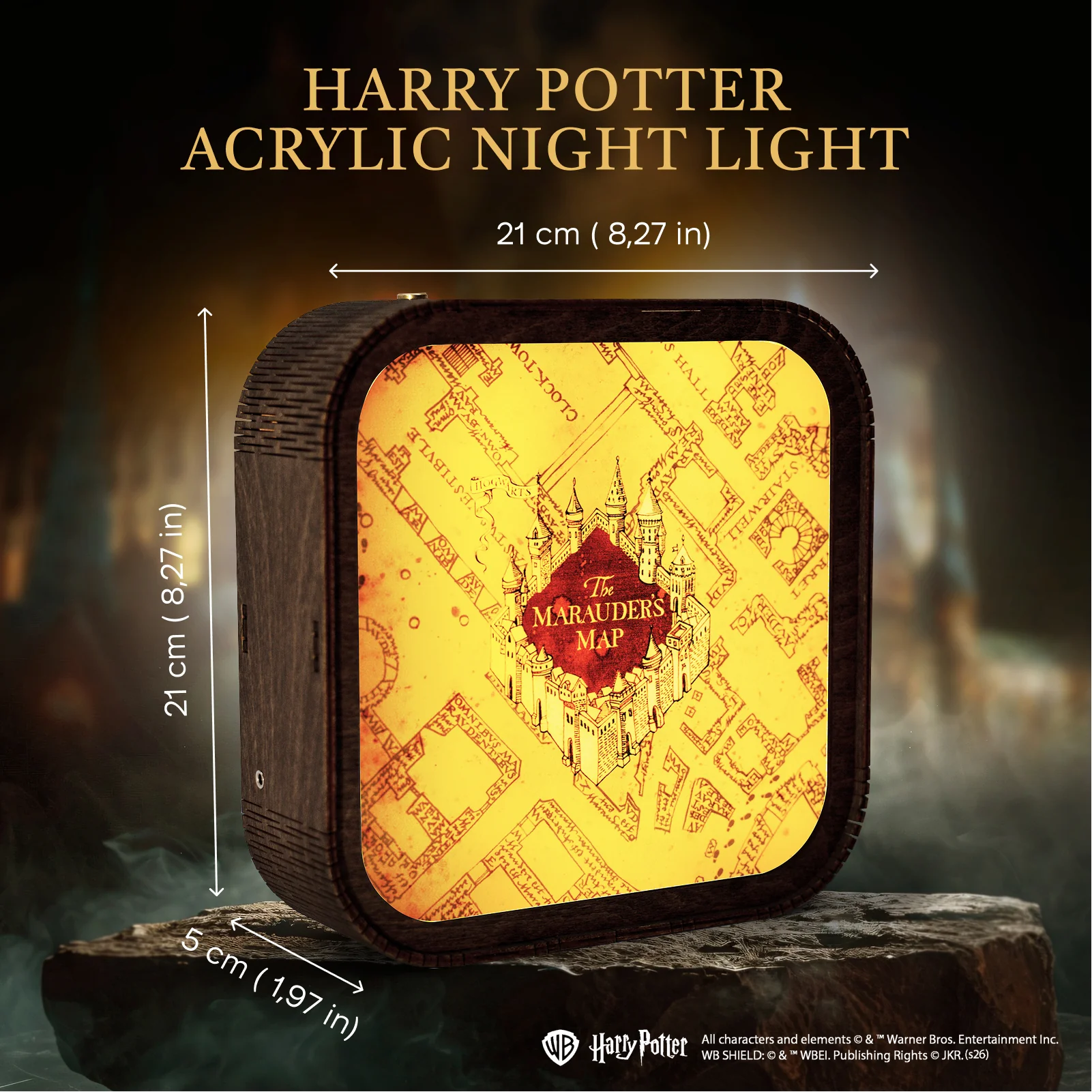 Wooden Acrylic Harry Potter Night Light - The Marauder’s Map - Image 13