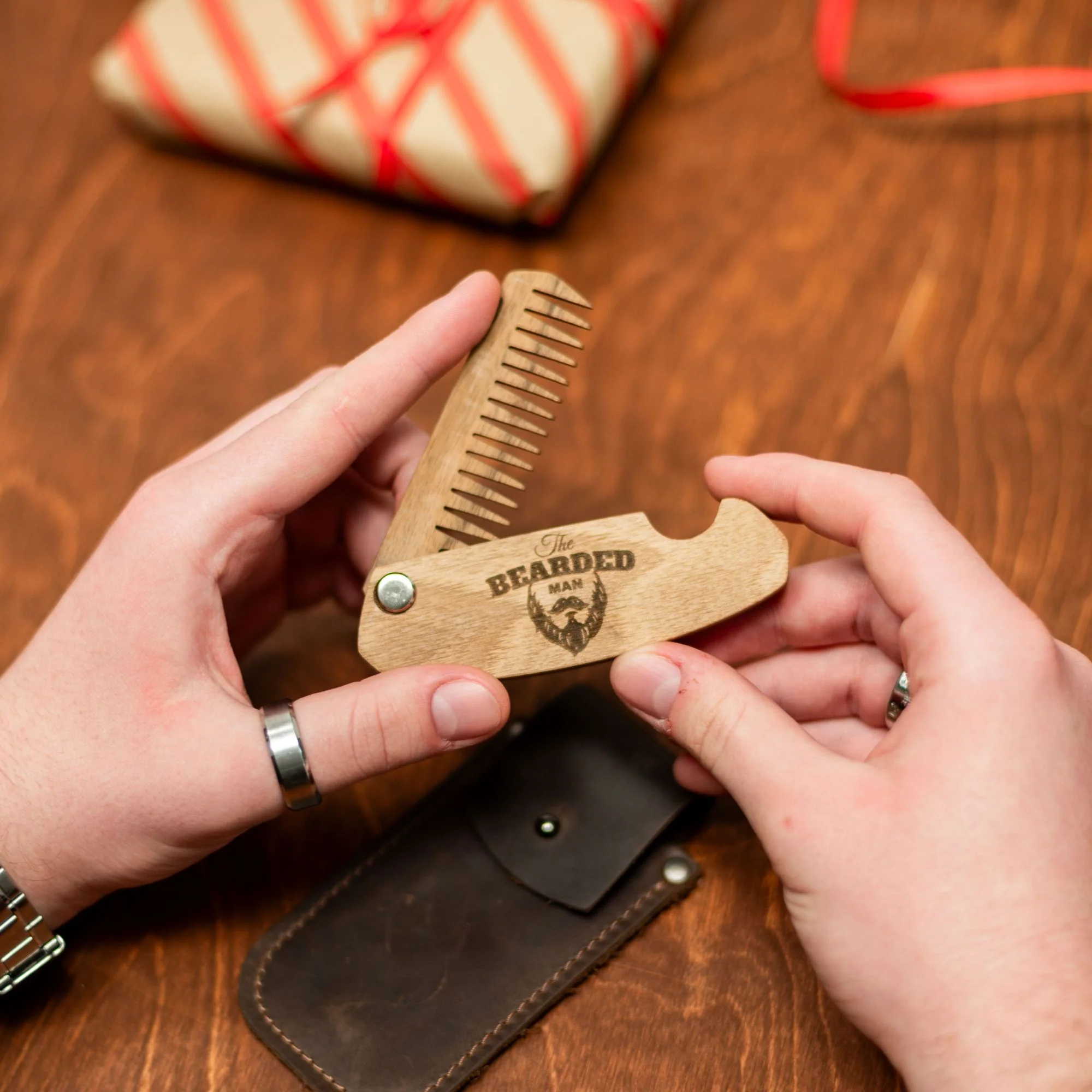 Wooden Beard Comb – Bearded Man - Image 10
