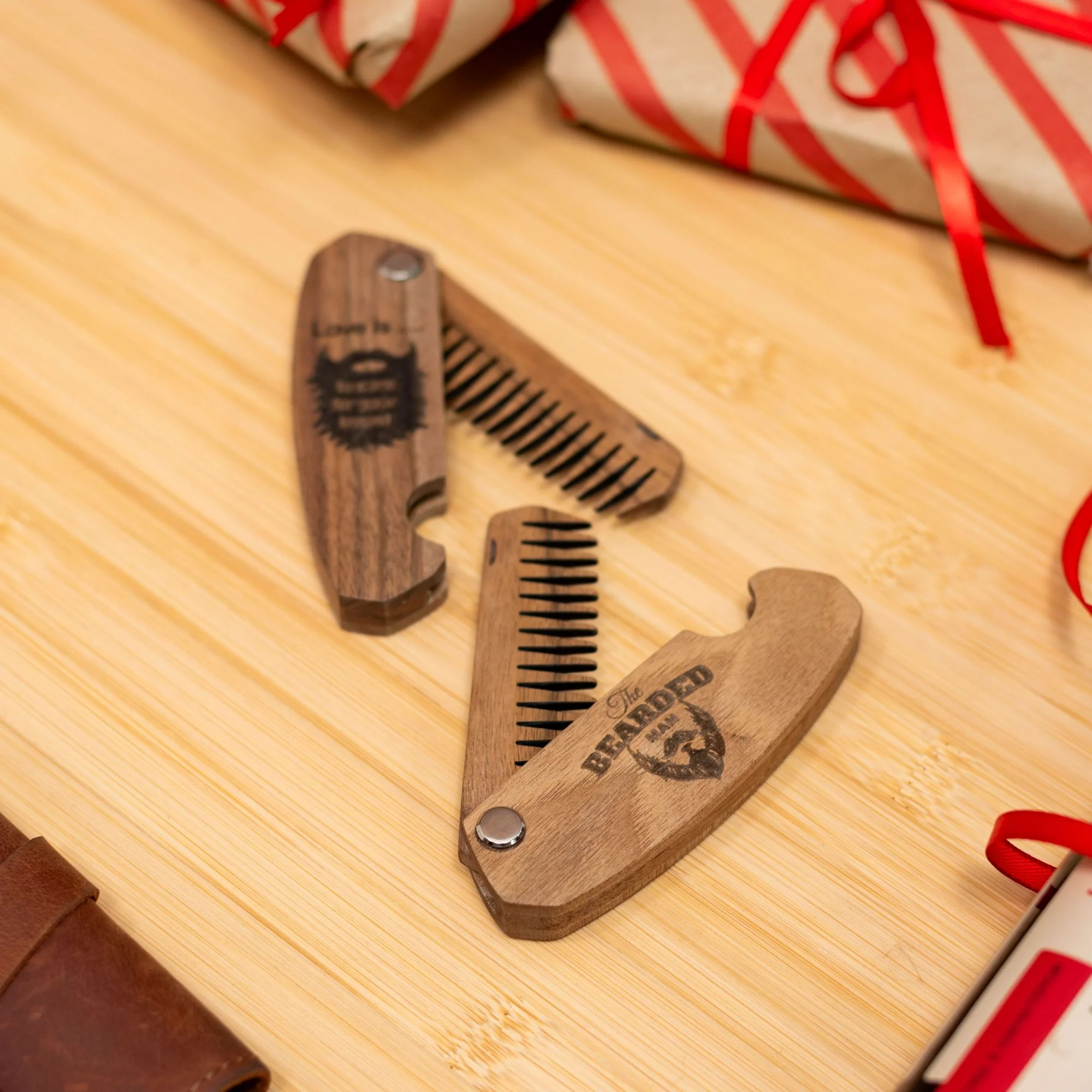 Wooden Beard Comb – Bearded Man - Image 11