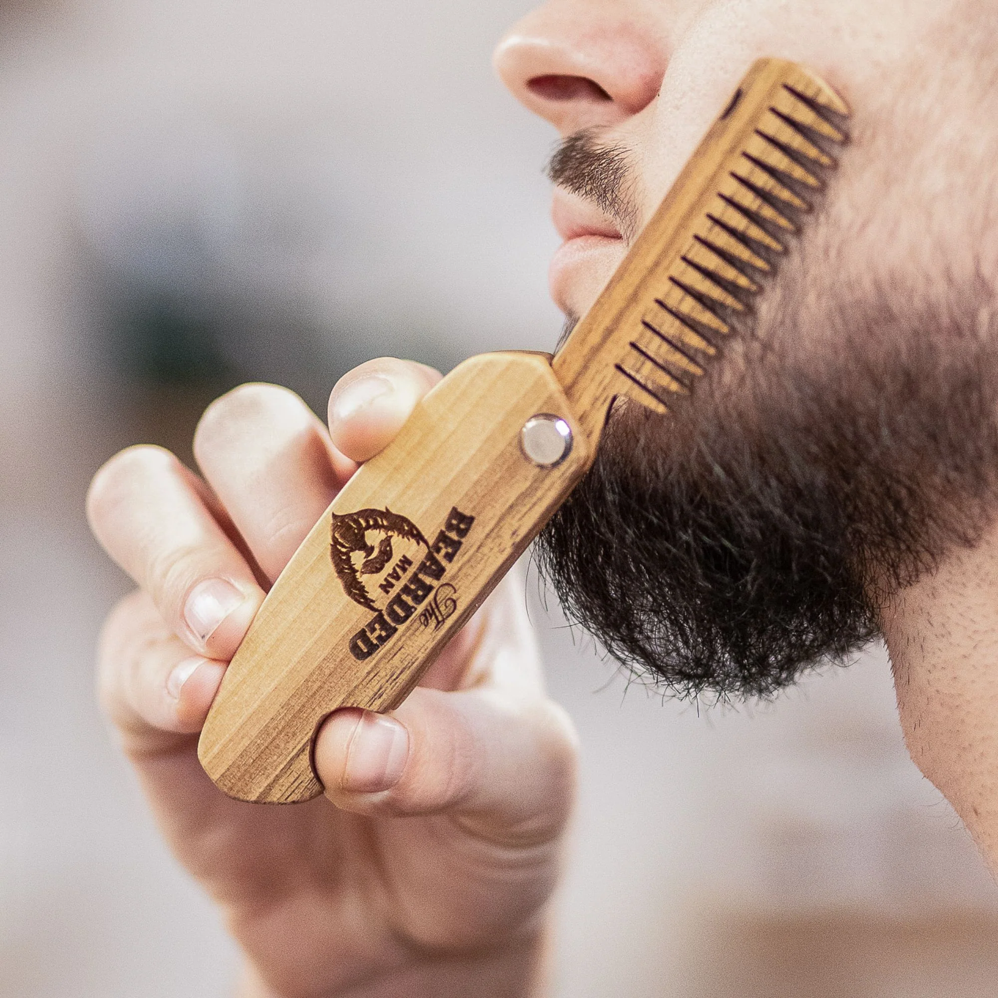 Wooden Beard Comb – Bearded Man - Image 12