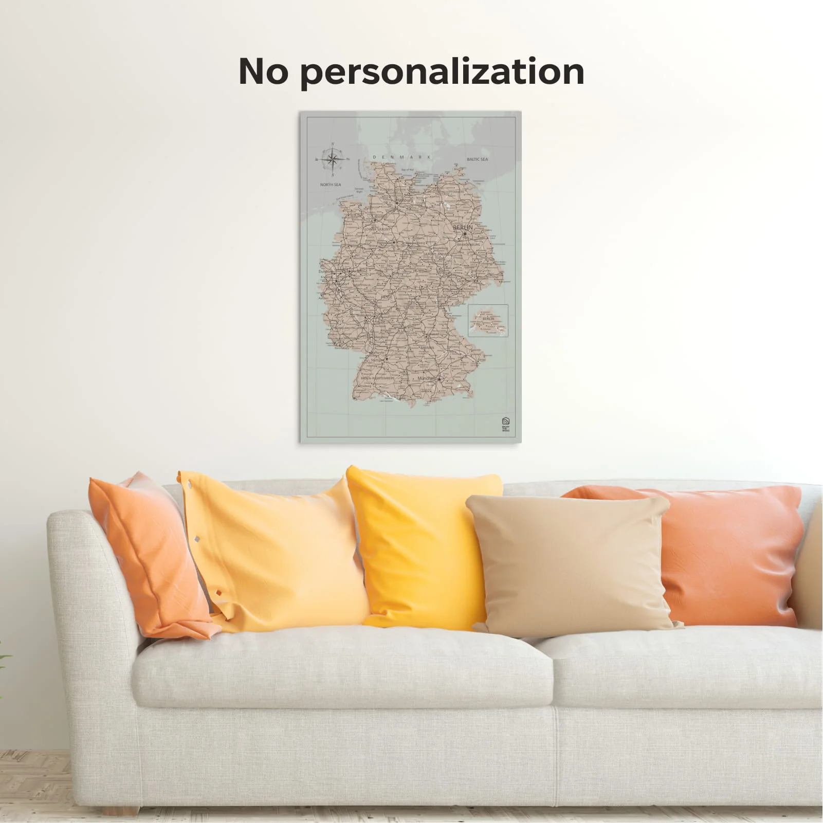 Wooden Canvas Germany Map - Antique - Image 10