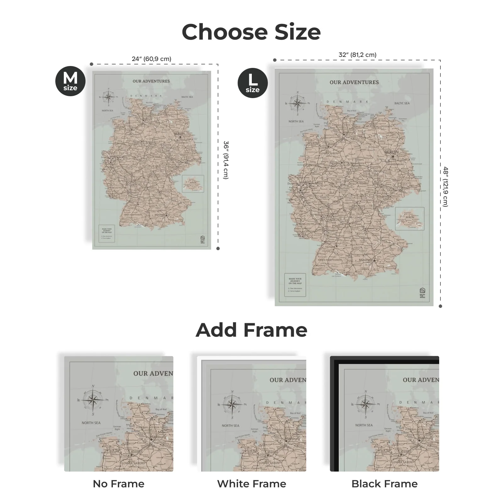 Wooden Canvas Germany Map - Antique - Image 9