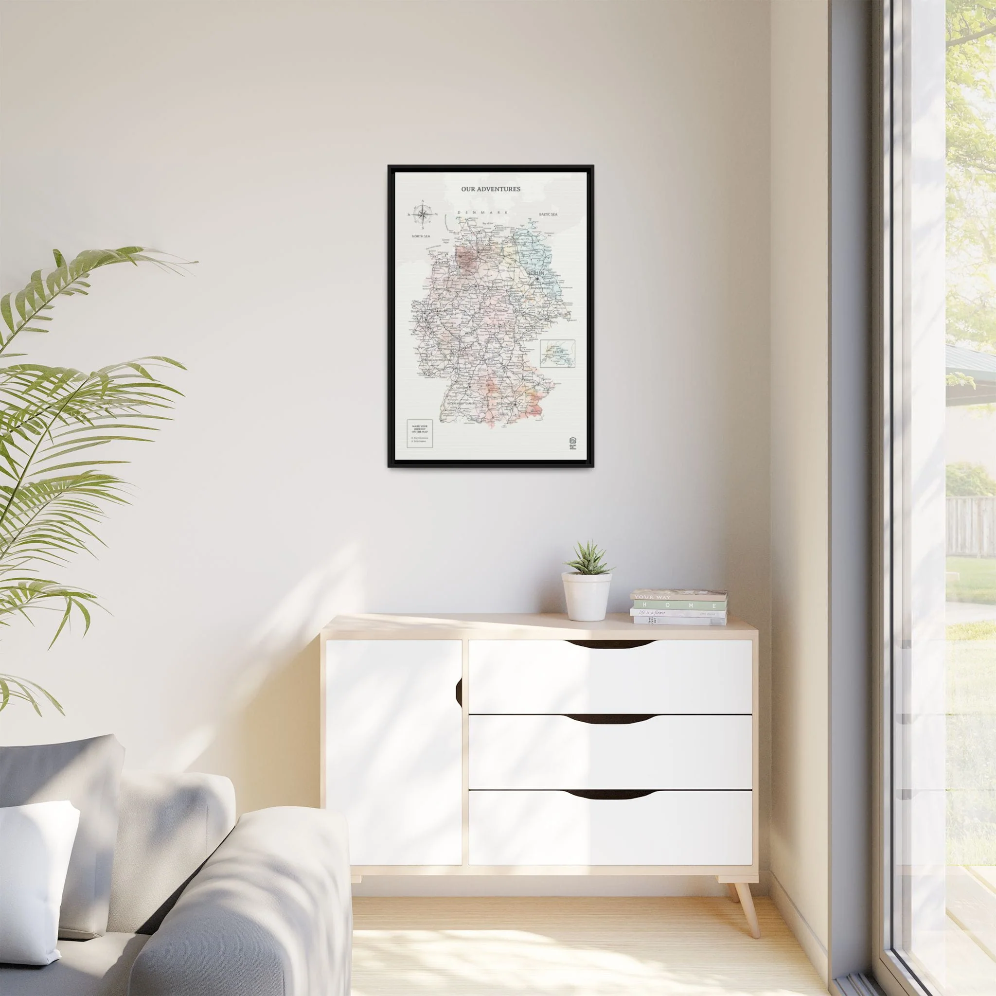 Wooden Canvas Germany Map - Colorful - Image 2