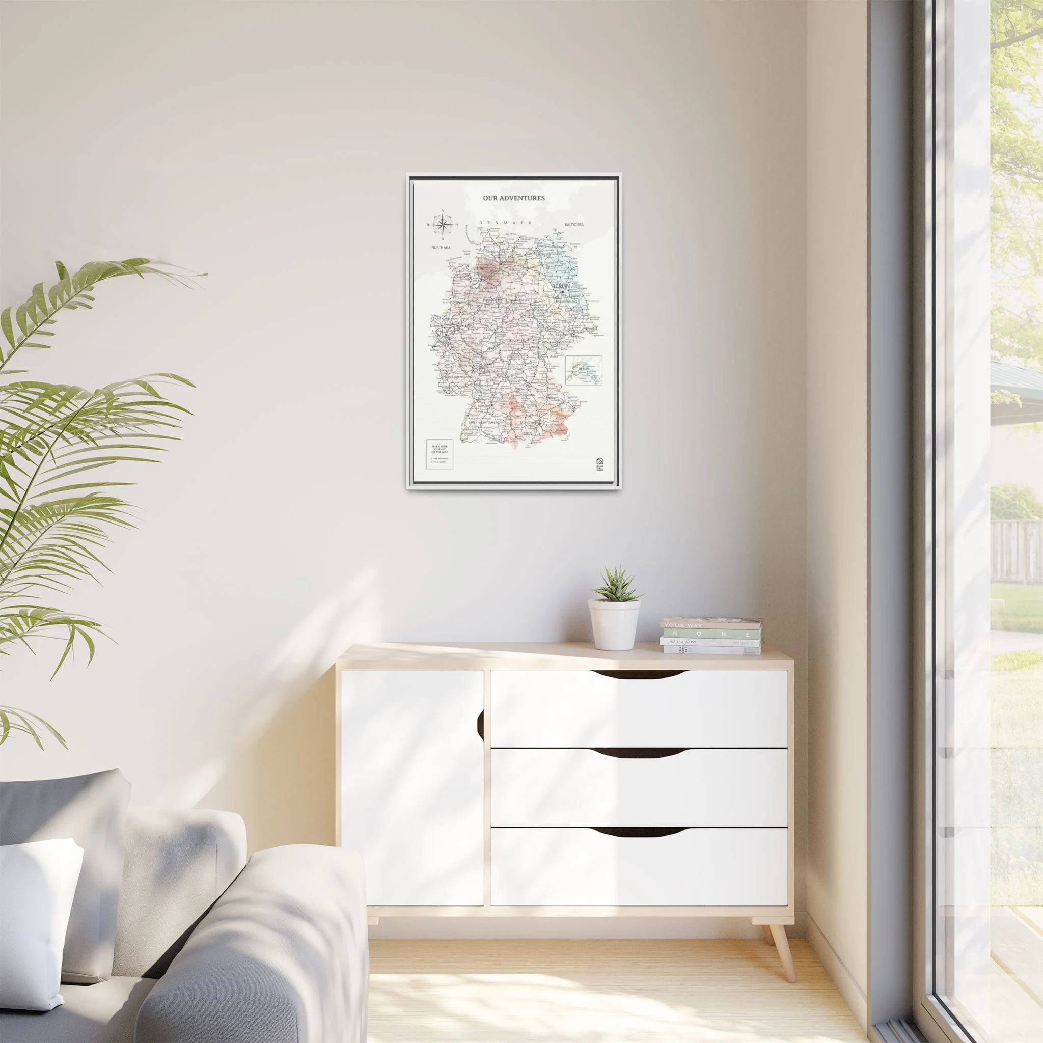 Wooden Canvas Germany Map - Colorful - Image 3