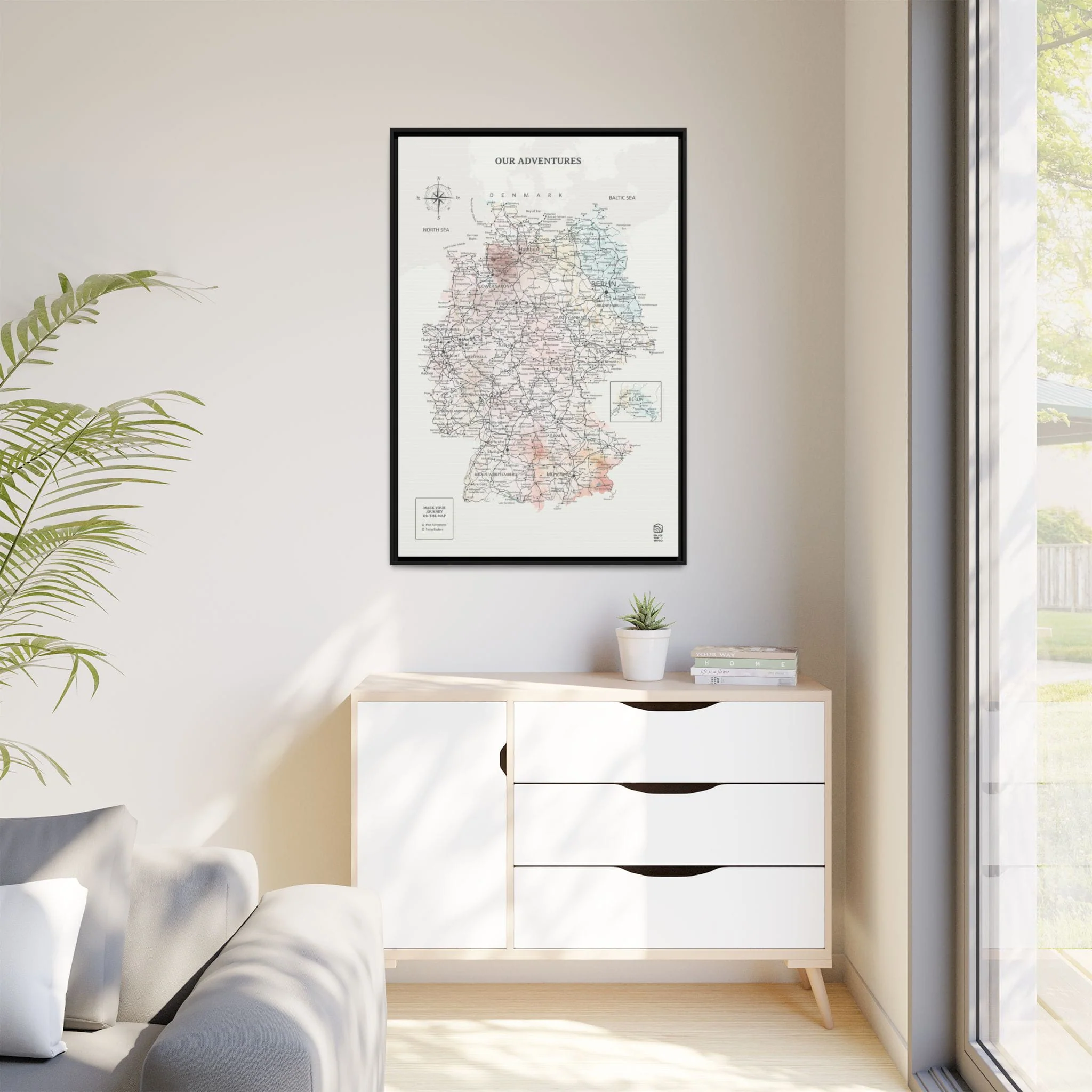 Wooden Canvas Germany Map - Colorful - Image 6