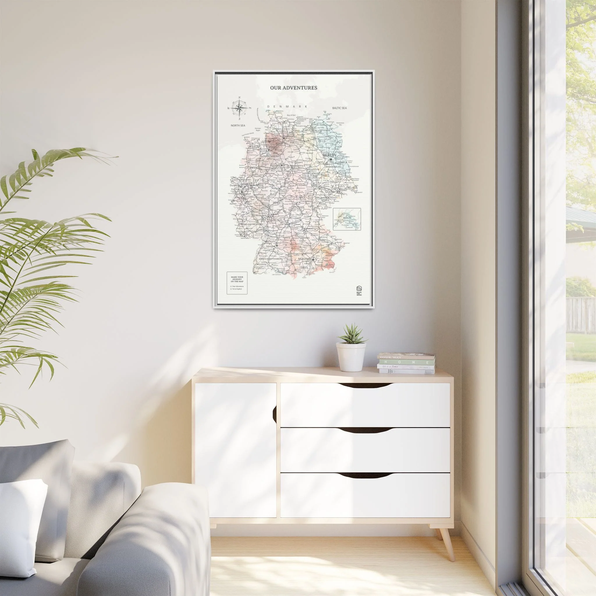 Wooden Canvas Germany Map - Colorful - Image 7
