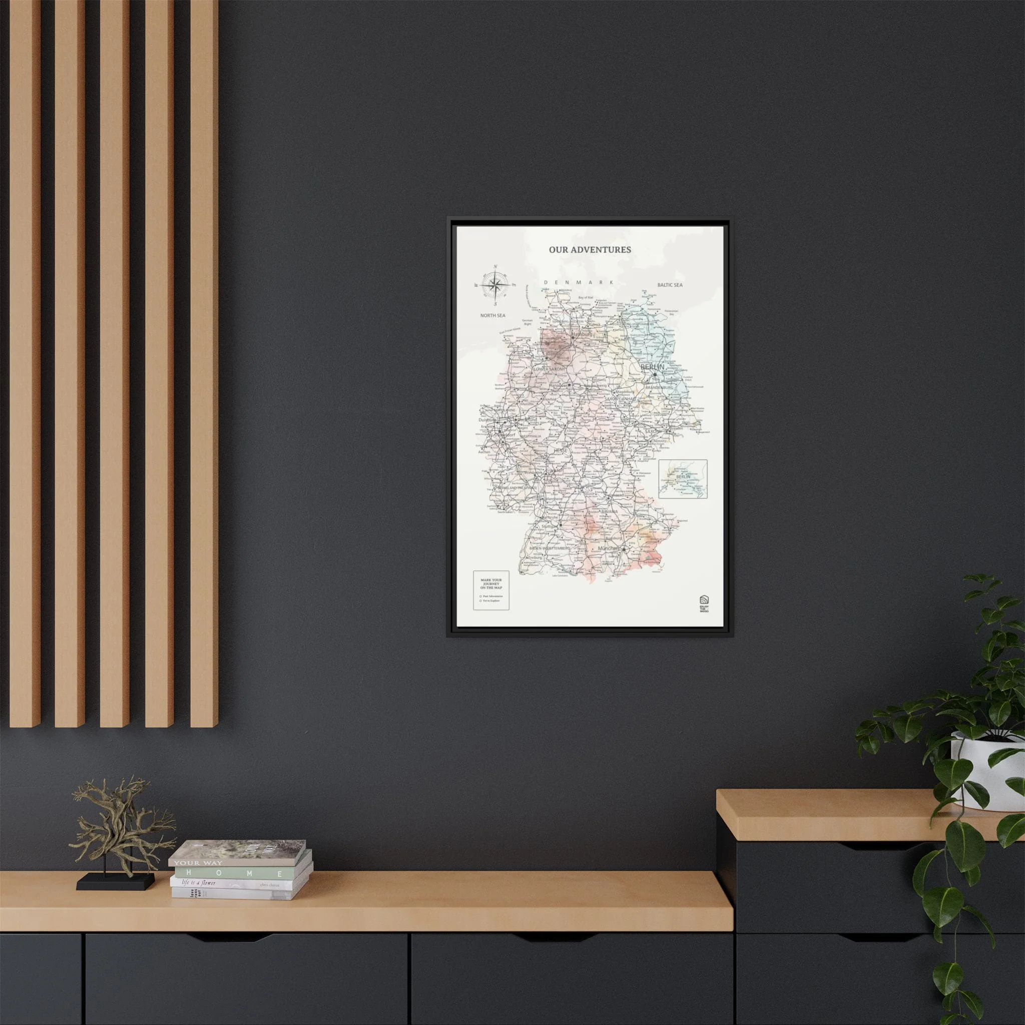 Wooden Canvas Germany Map - Colorful - Image 8