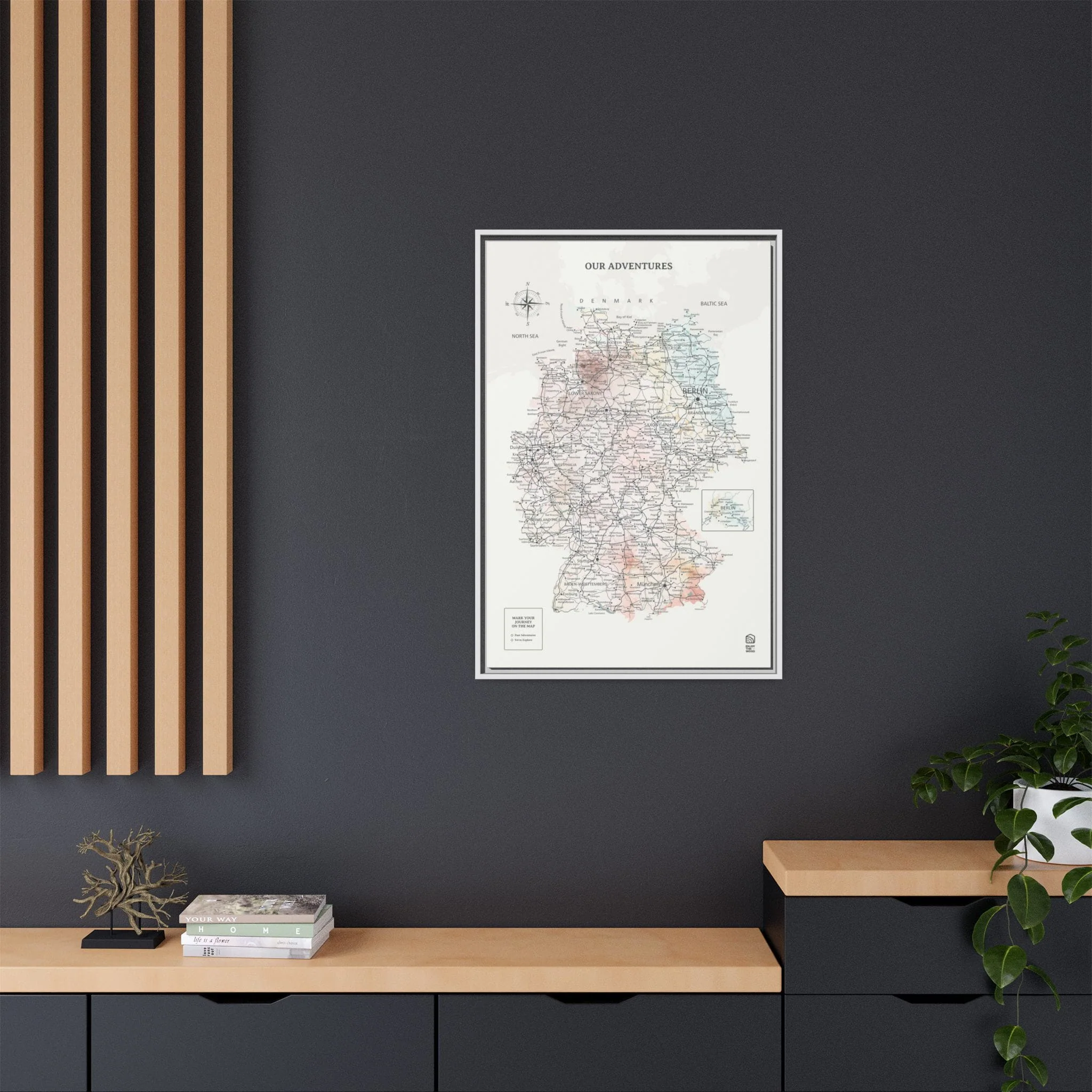Wooden Canvas Germany Map - Colorful - Image 9