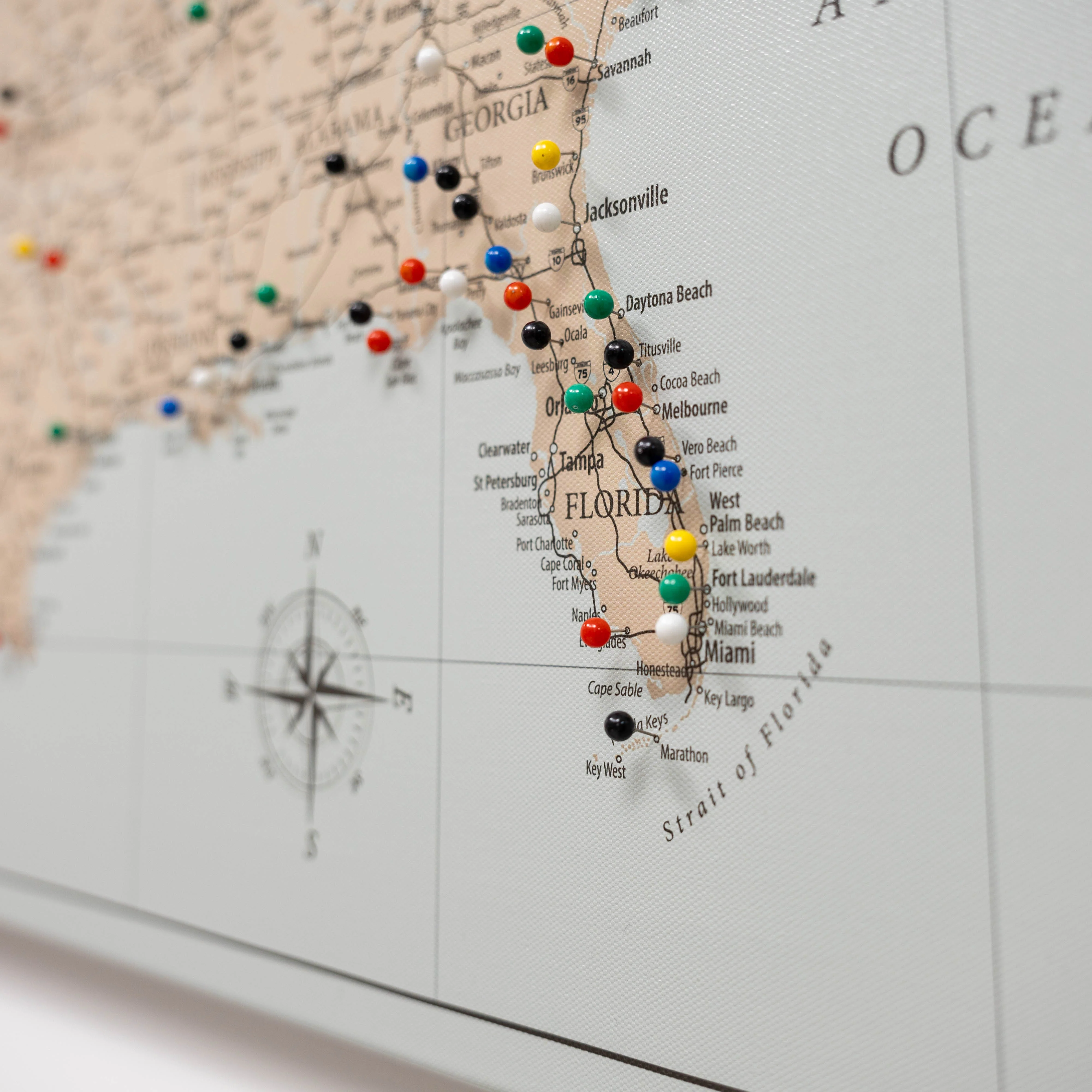 Wooden Canvas USA Map - Antique - Image 6