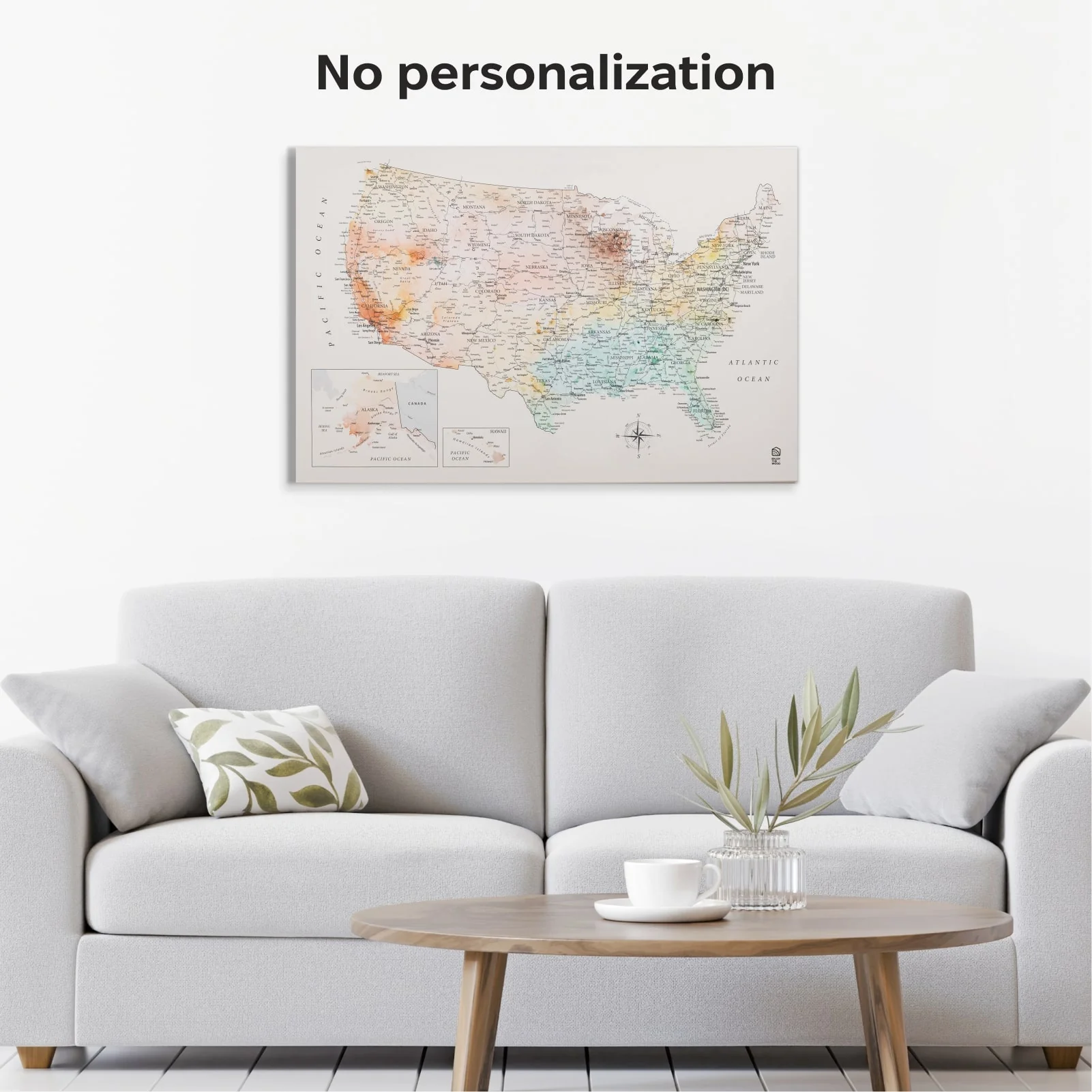 Wooden Canvas USA Map -  Colorful - Image 16
