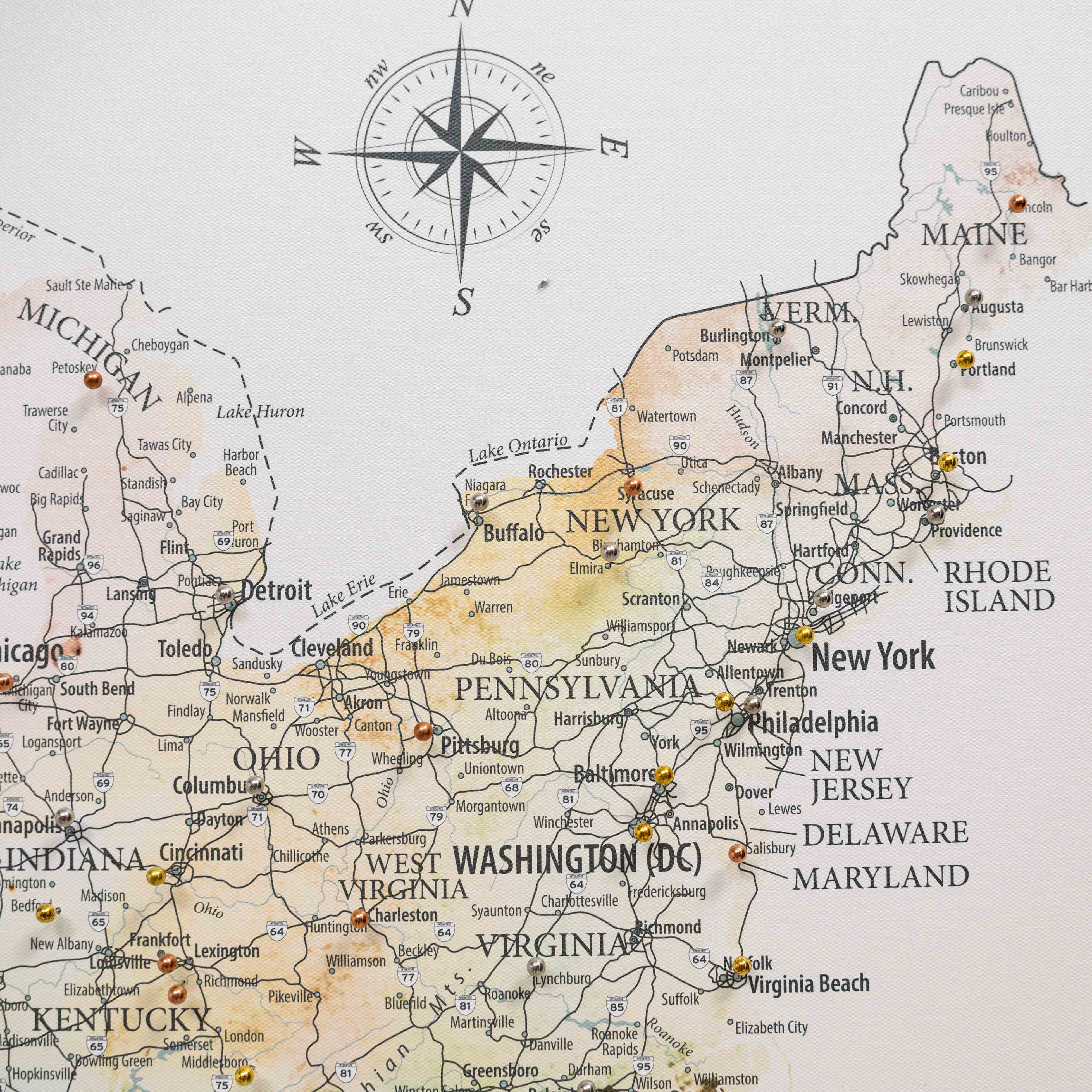 Wooden Canvas USA Map -  Colorful - Image 5