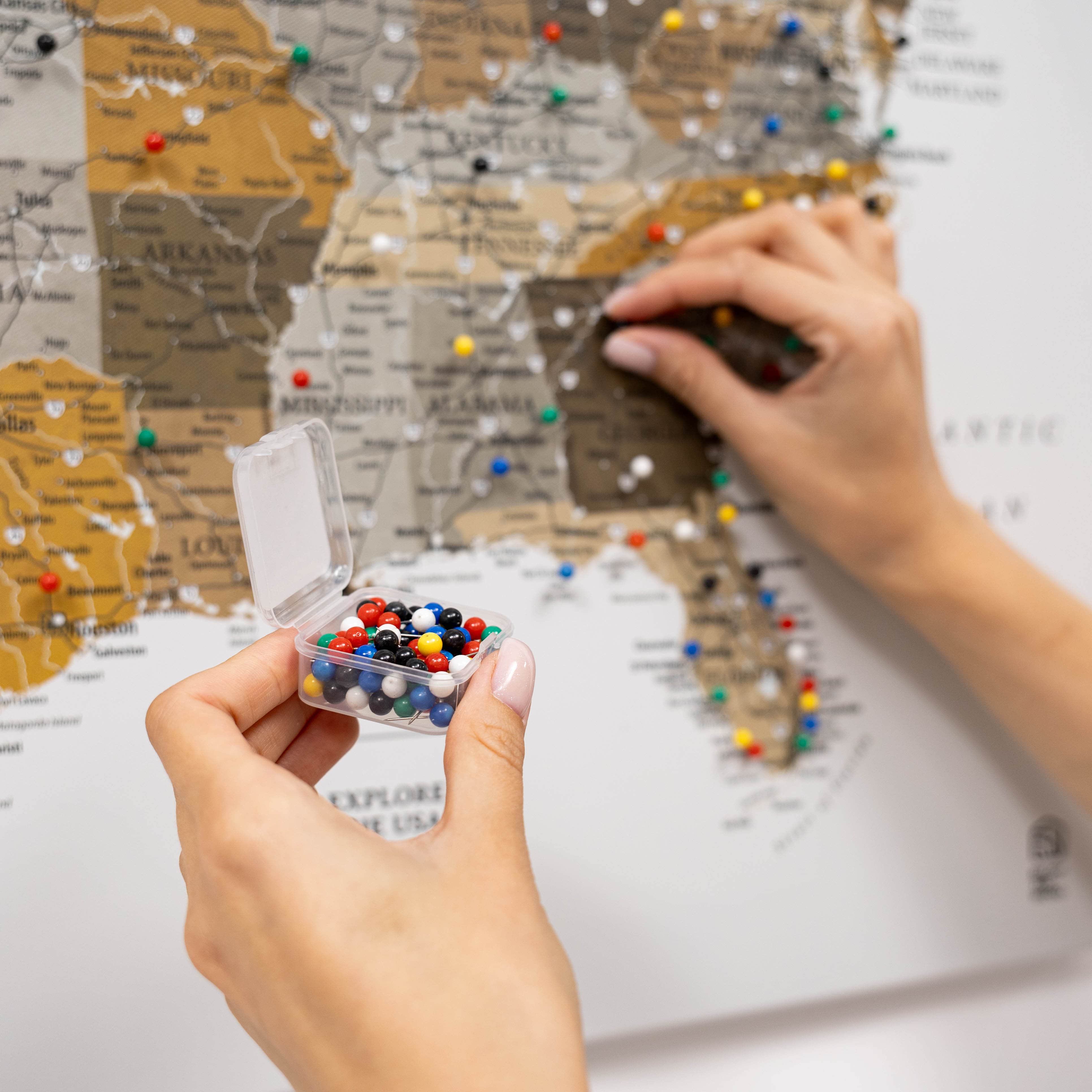 Wooden Canvas USA Map - Desert - Image 5