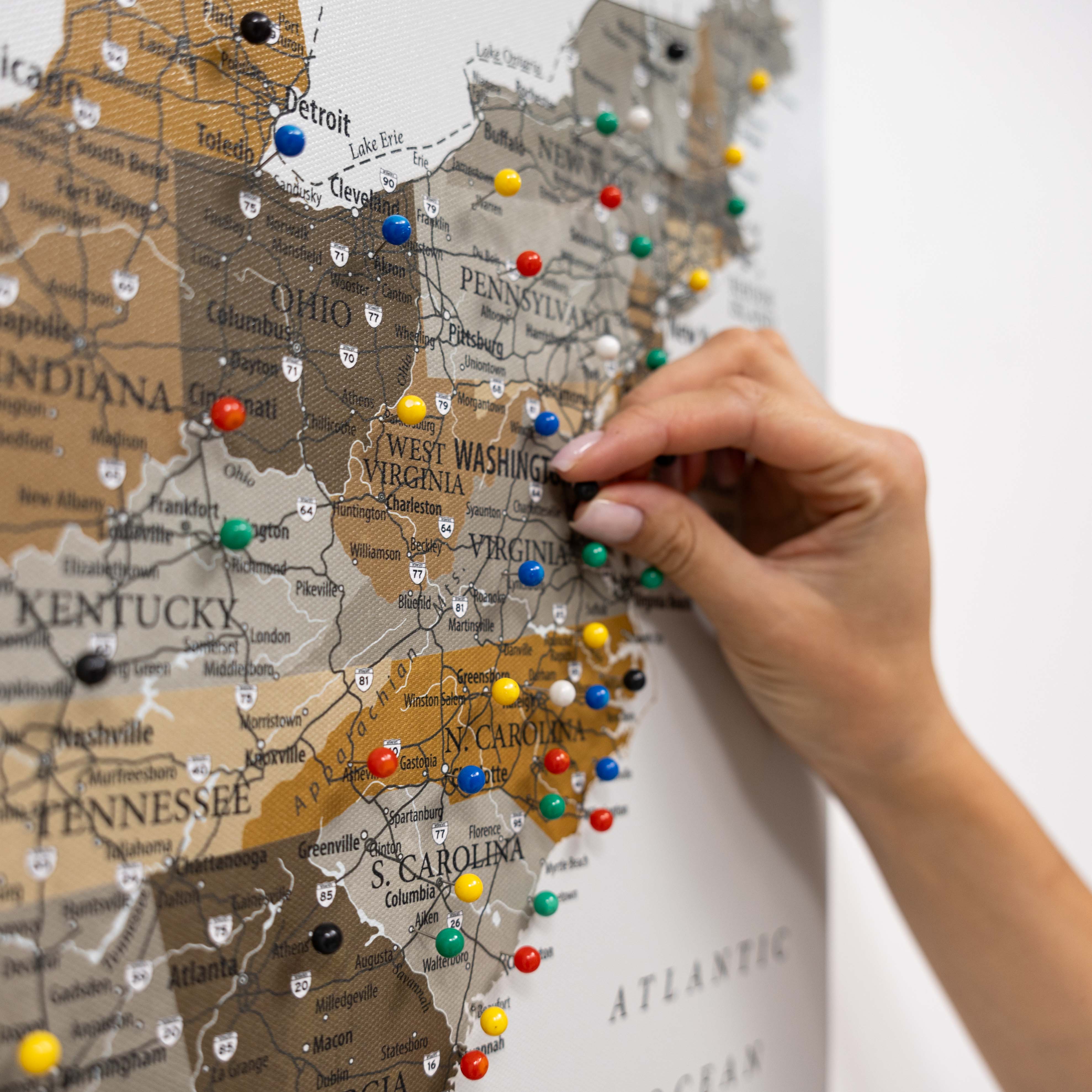 Wooden Canvas USA Map - Desert - Image 8