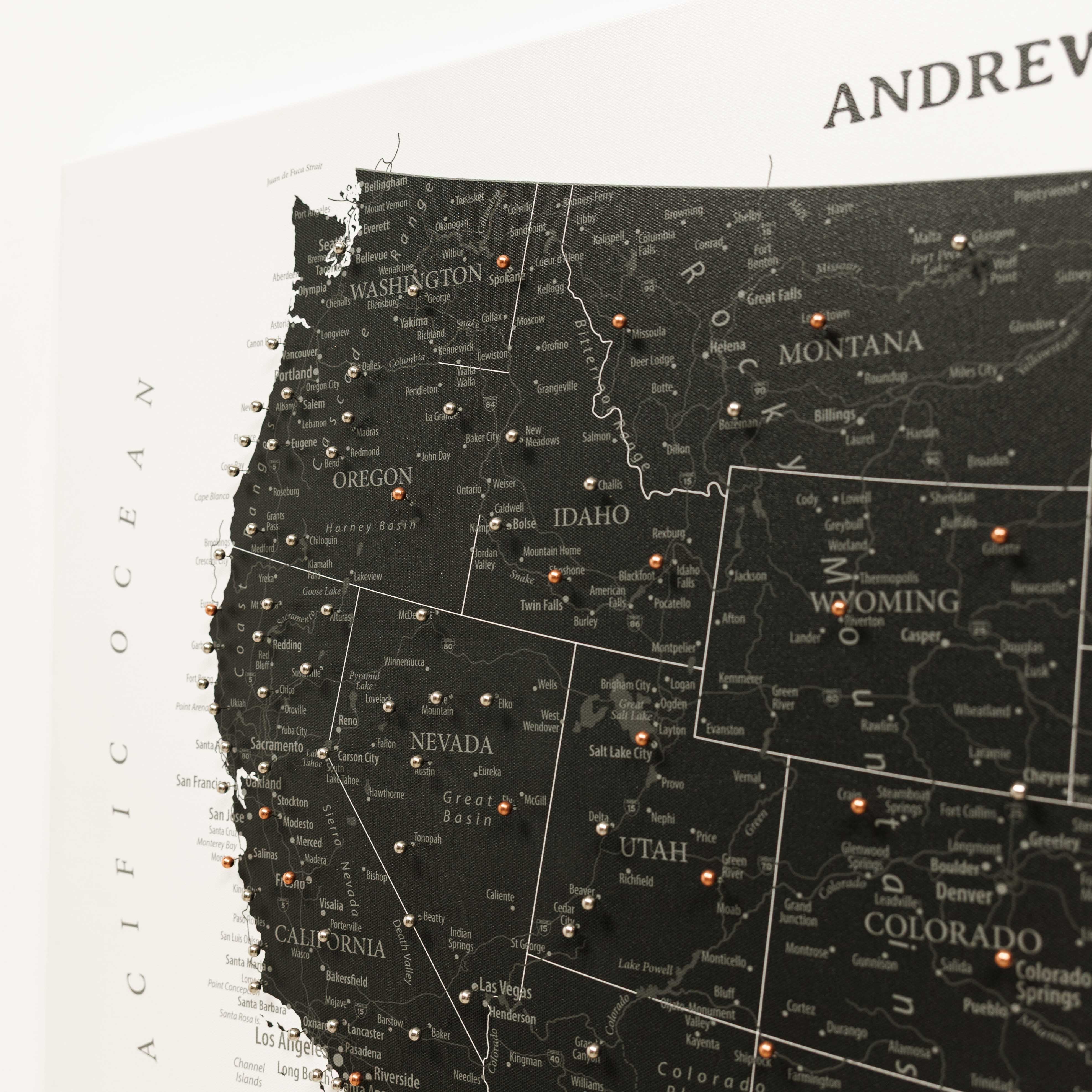 Wooden Canvas USA Map - Onyx - Image 10