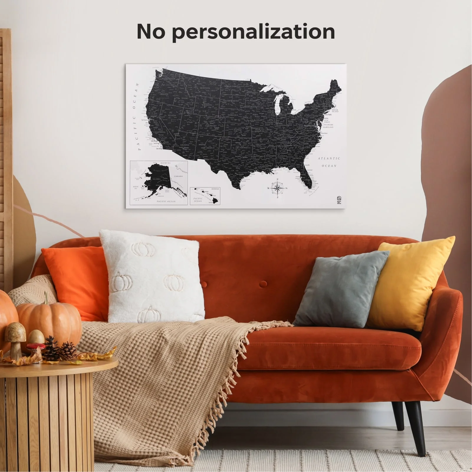 Wooden Canvas USA Map - Onyx - Image 18