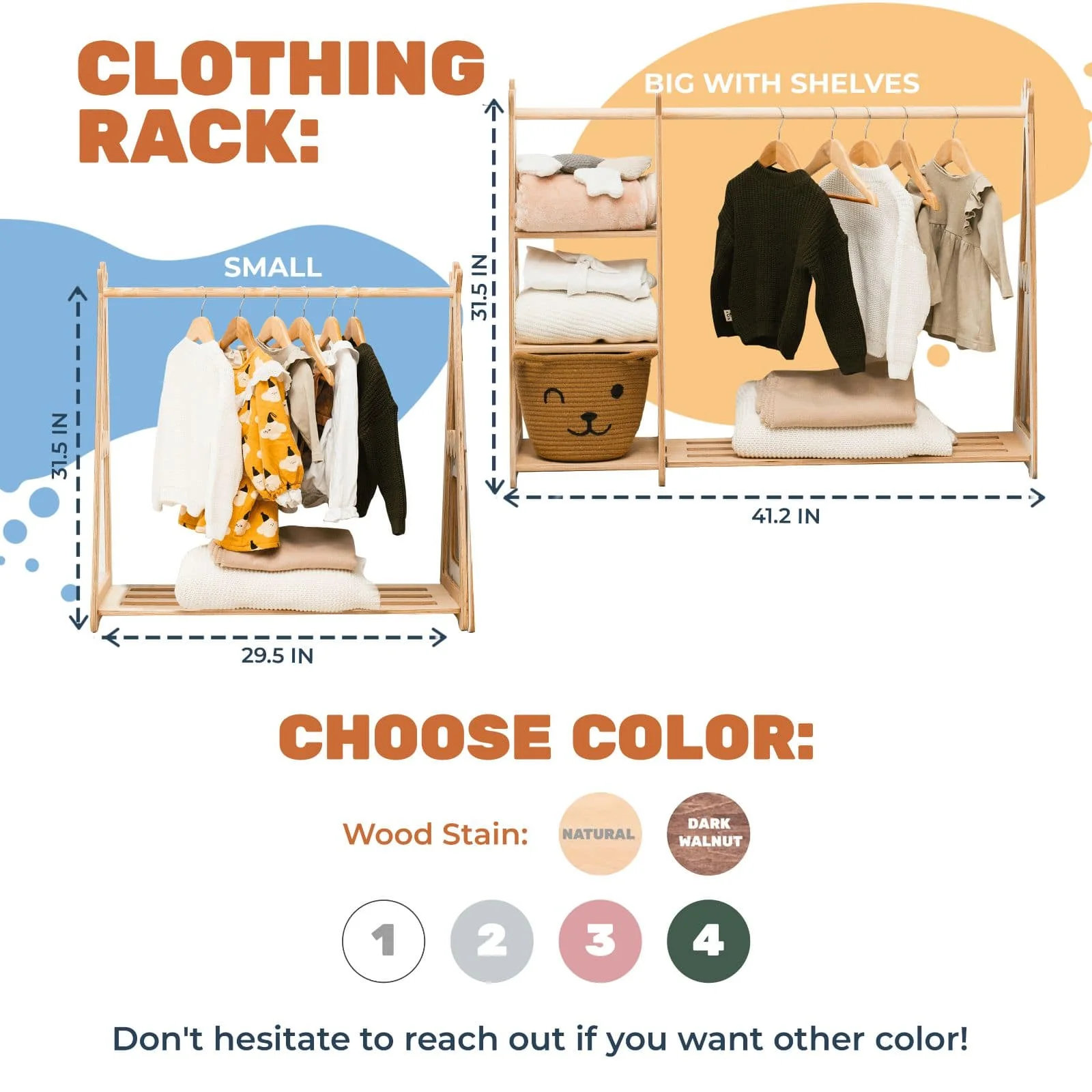 Wooden children's clothing rack - Image 9