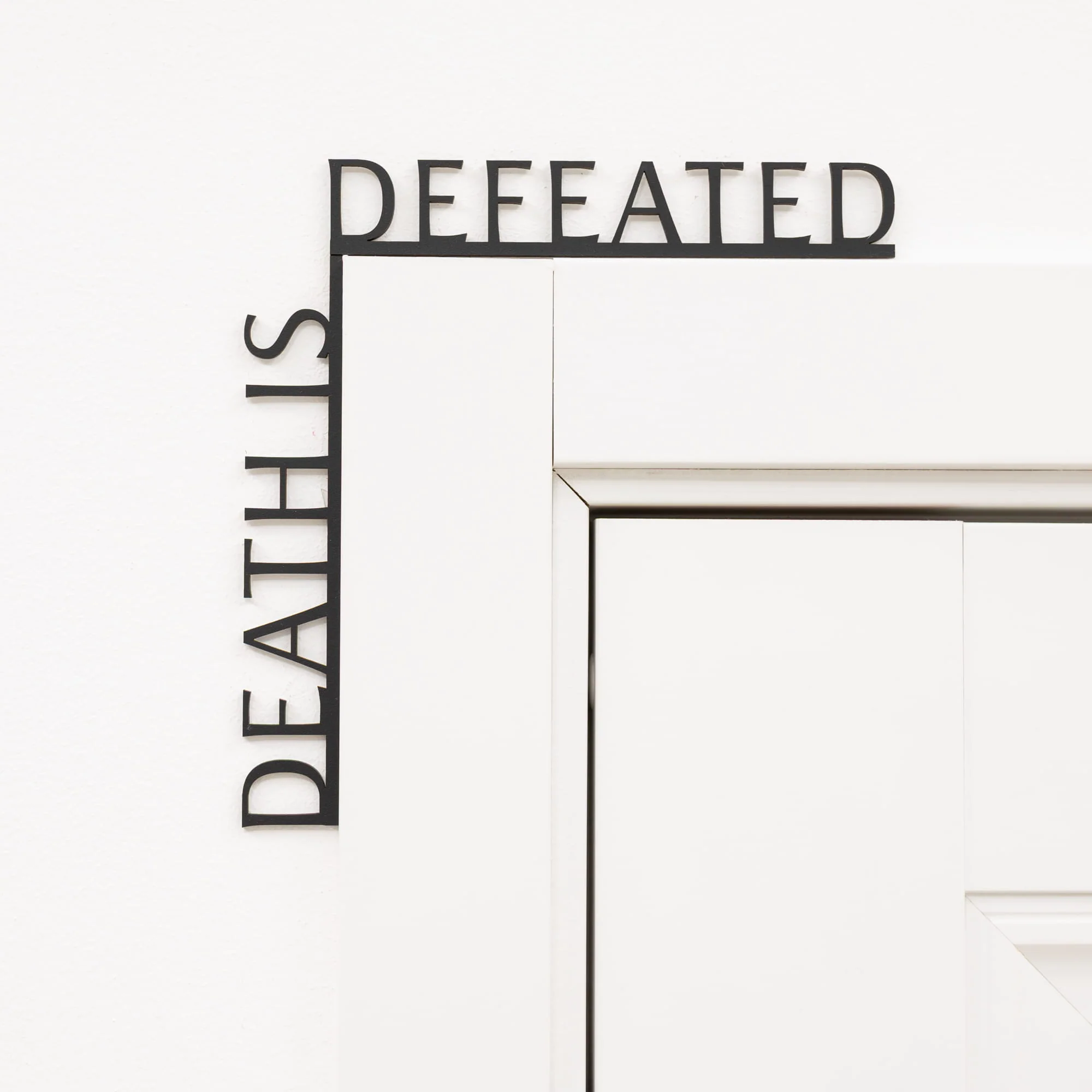 Wooden Corner Quote – Death Is Defeated - Image 3