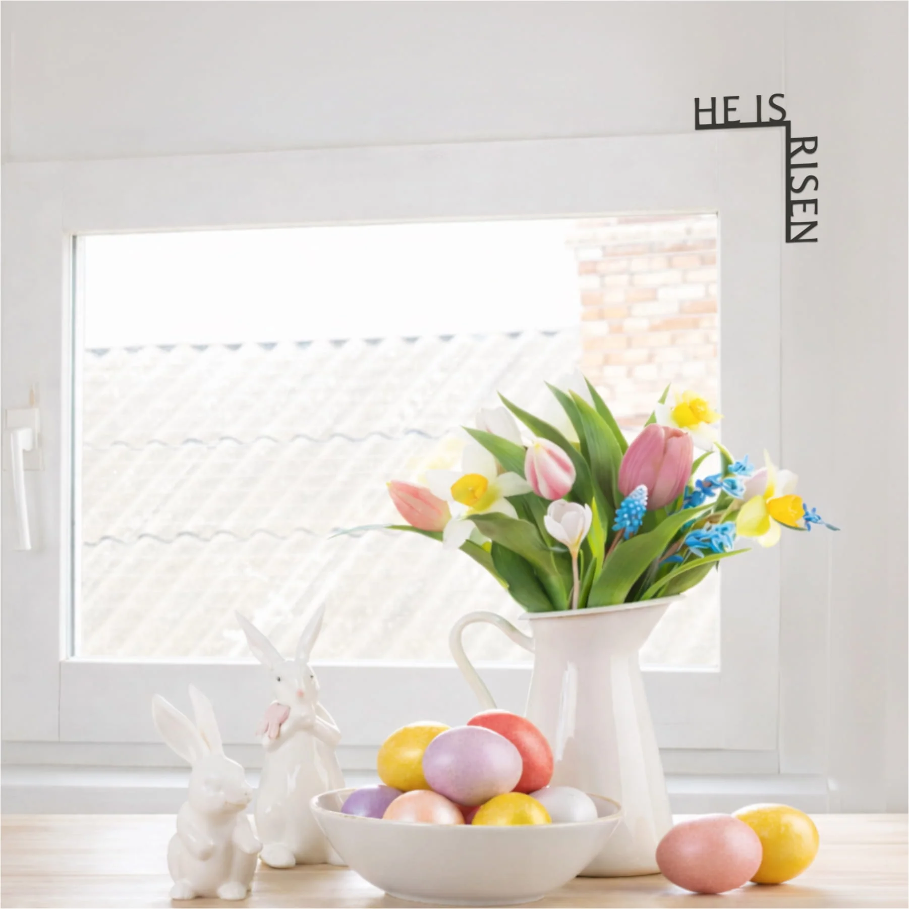 Wooden Corner Quote – He Is Risen