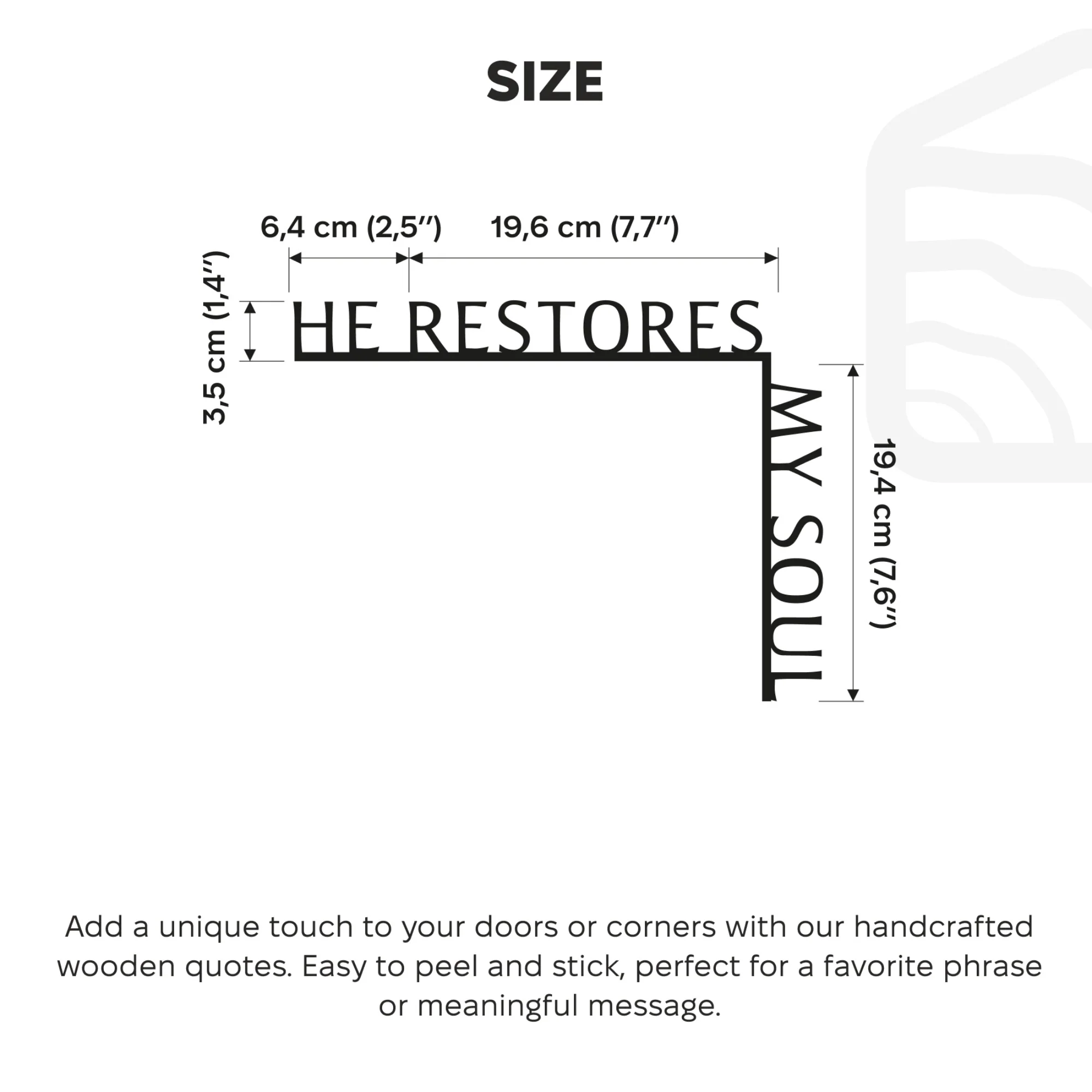 Wooden Corner Quote – He Restores My Soul - Image 8