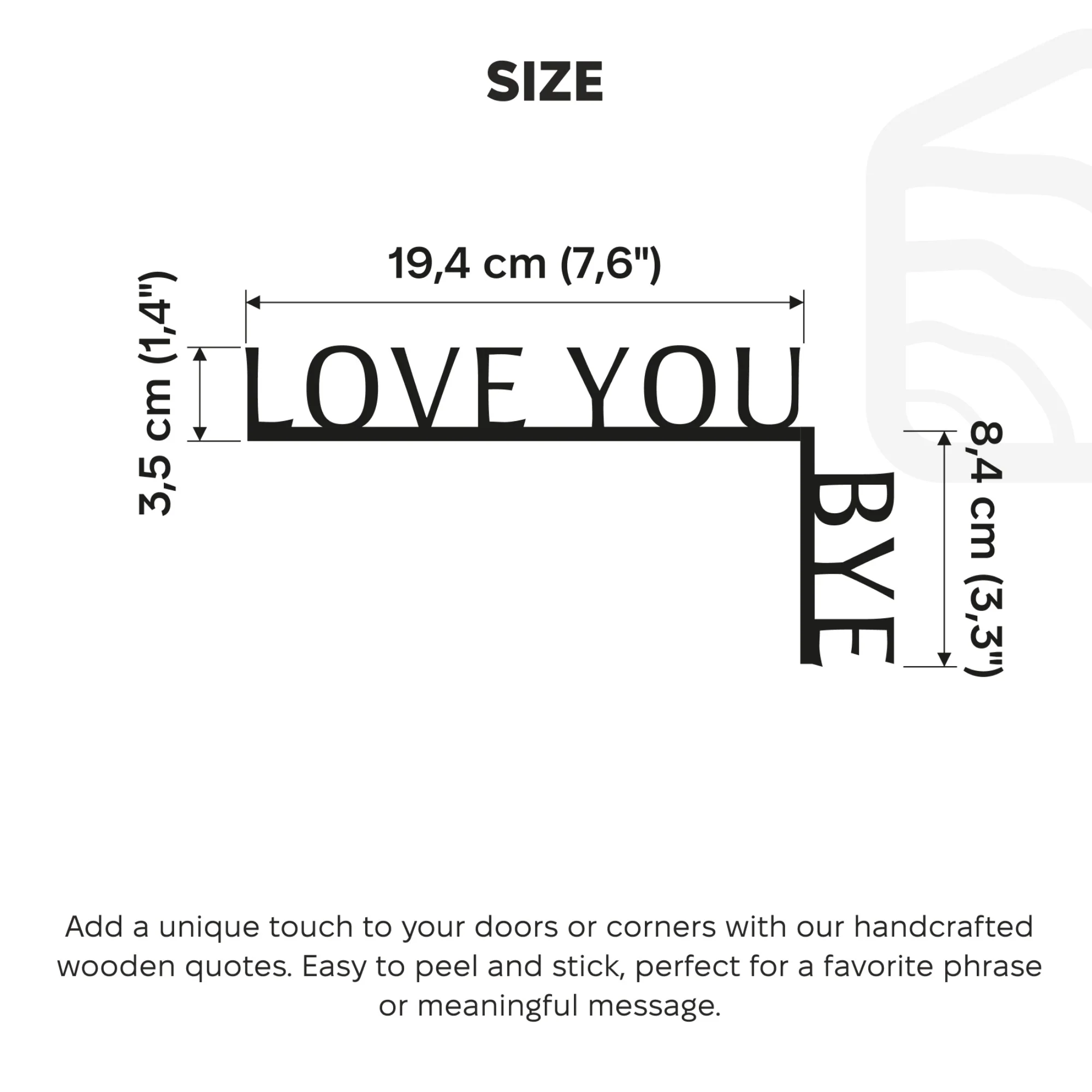 Wooden Corner Quote – Love You, Bye - Image 8