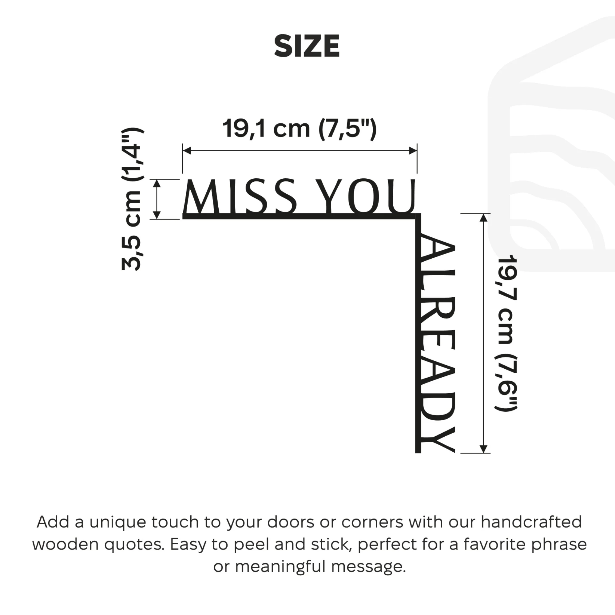 Wooden Corner Quote – Miss You Already - Image 8