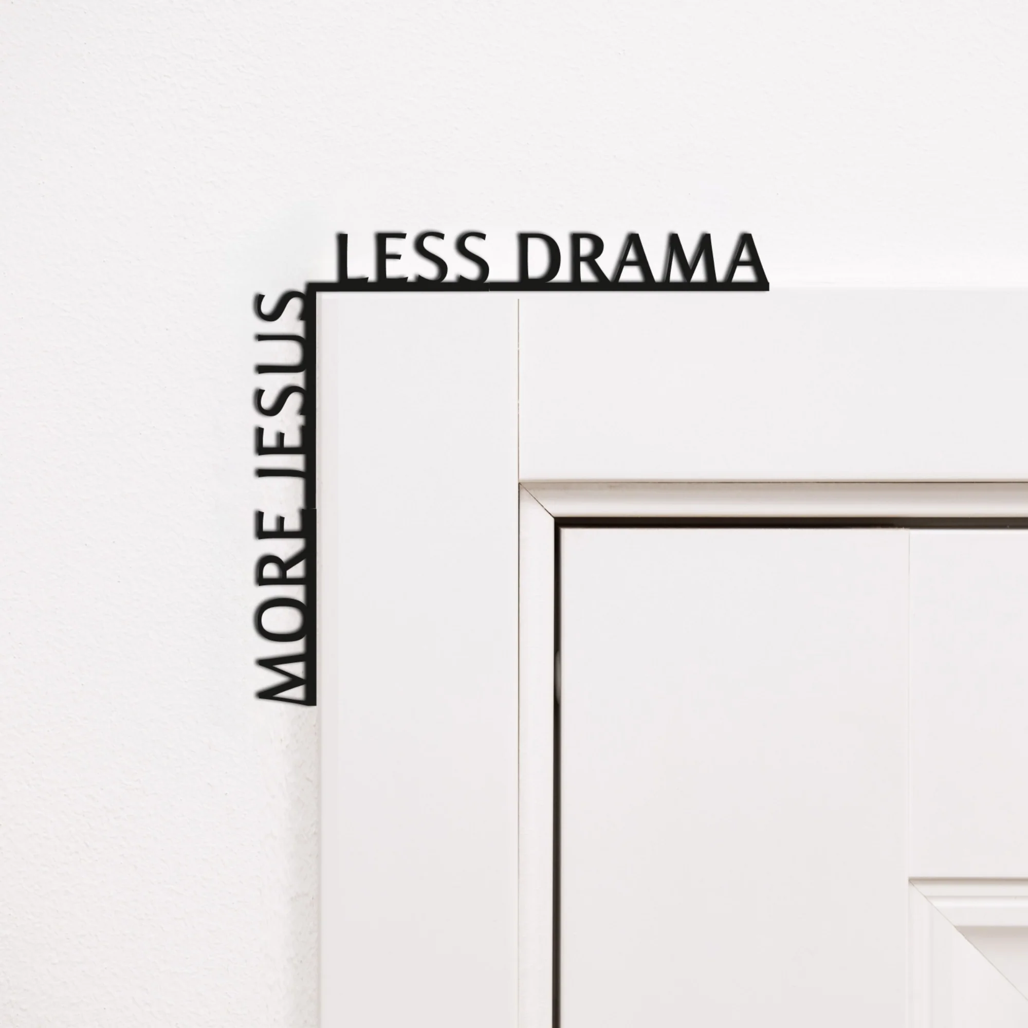 Wooden Corner Quote – More Jesus Less Drama