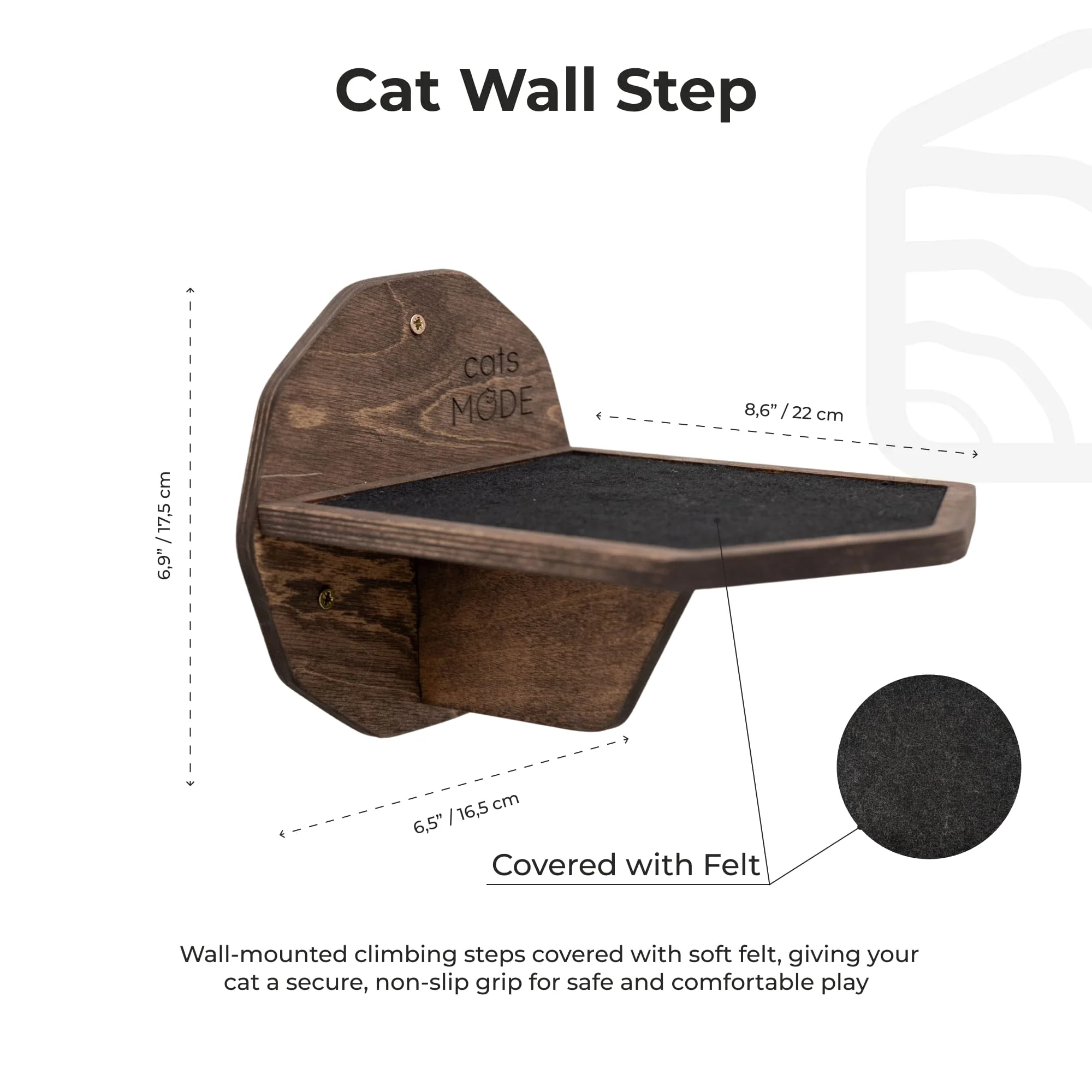 Wooden Hexagon Step - Dark Walnut - Image 4
