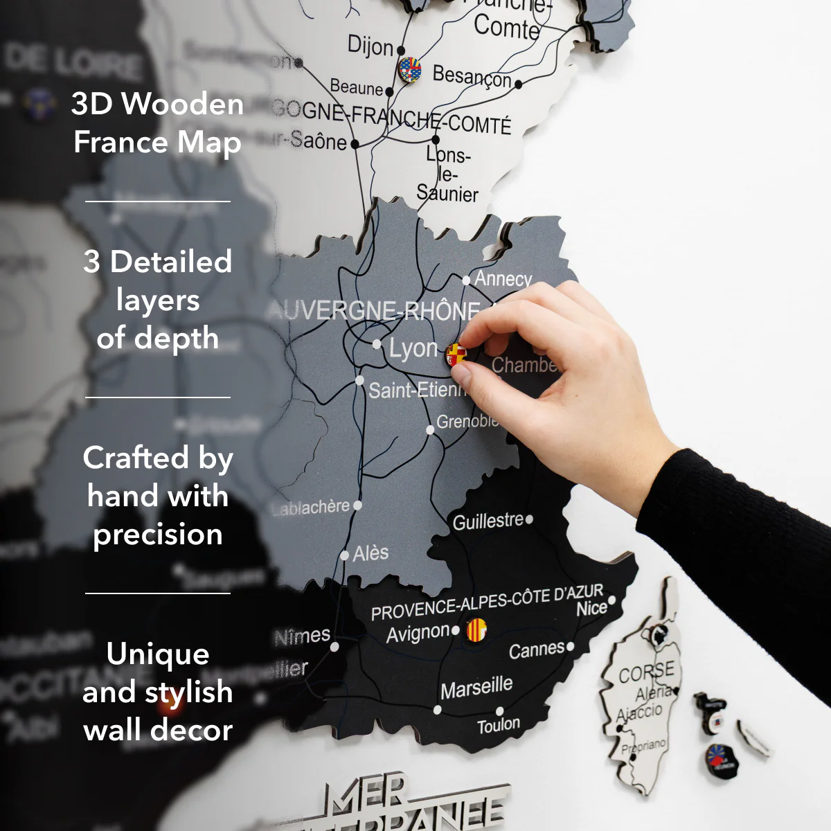 Wooden Map of France - Nordik - Image 9