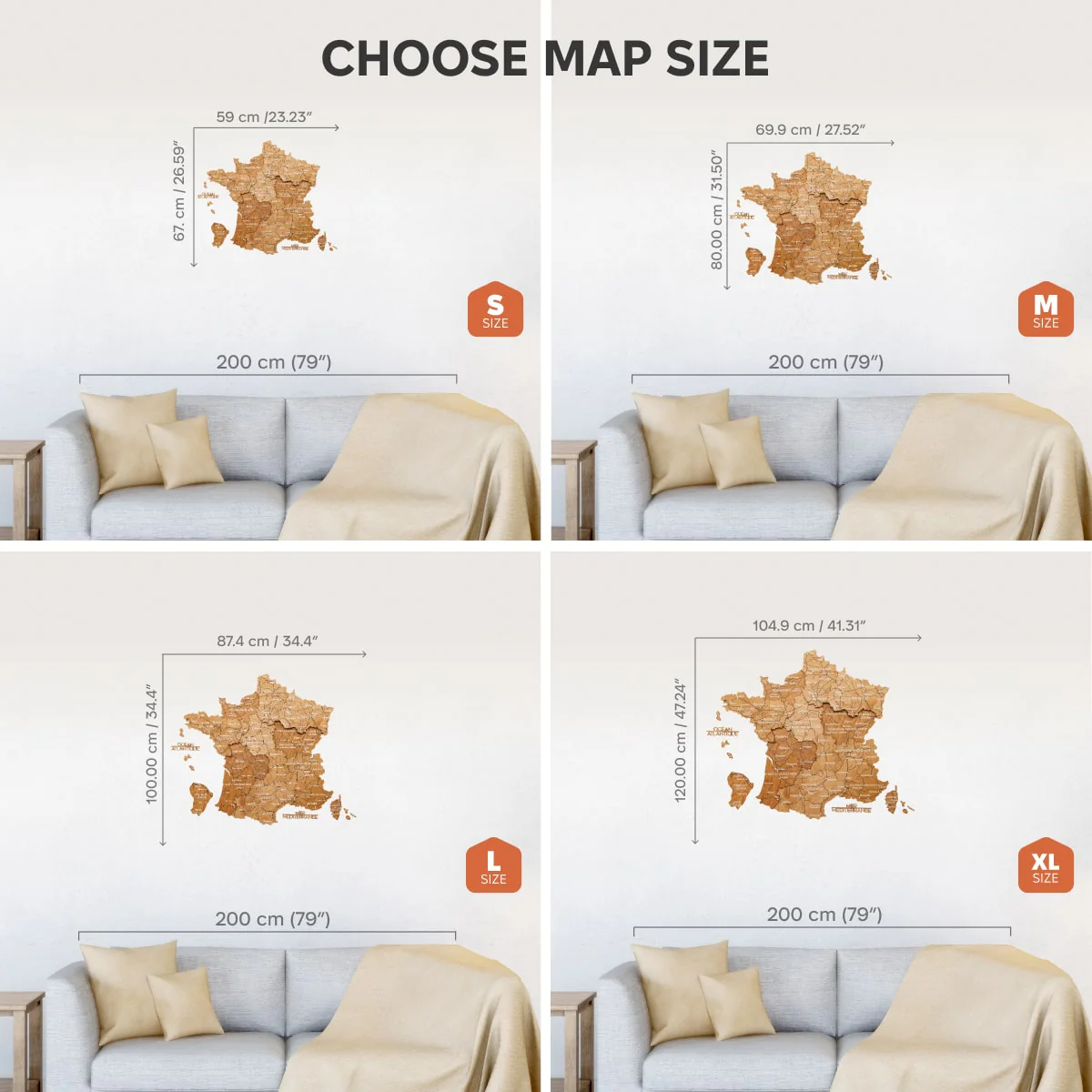 Wooden Map of France - Oak - Image 11