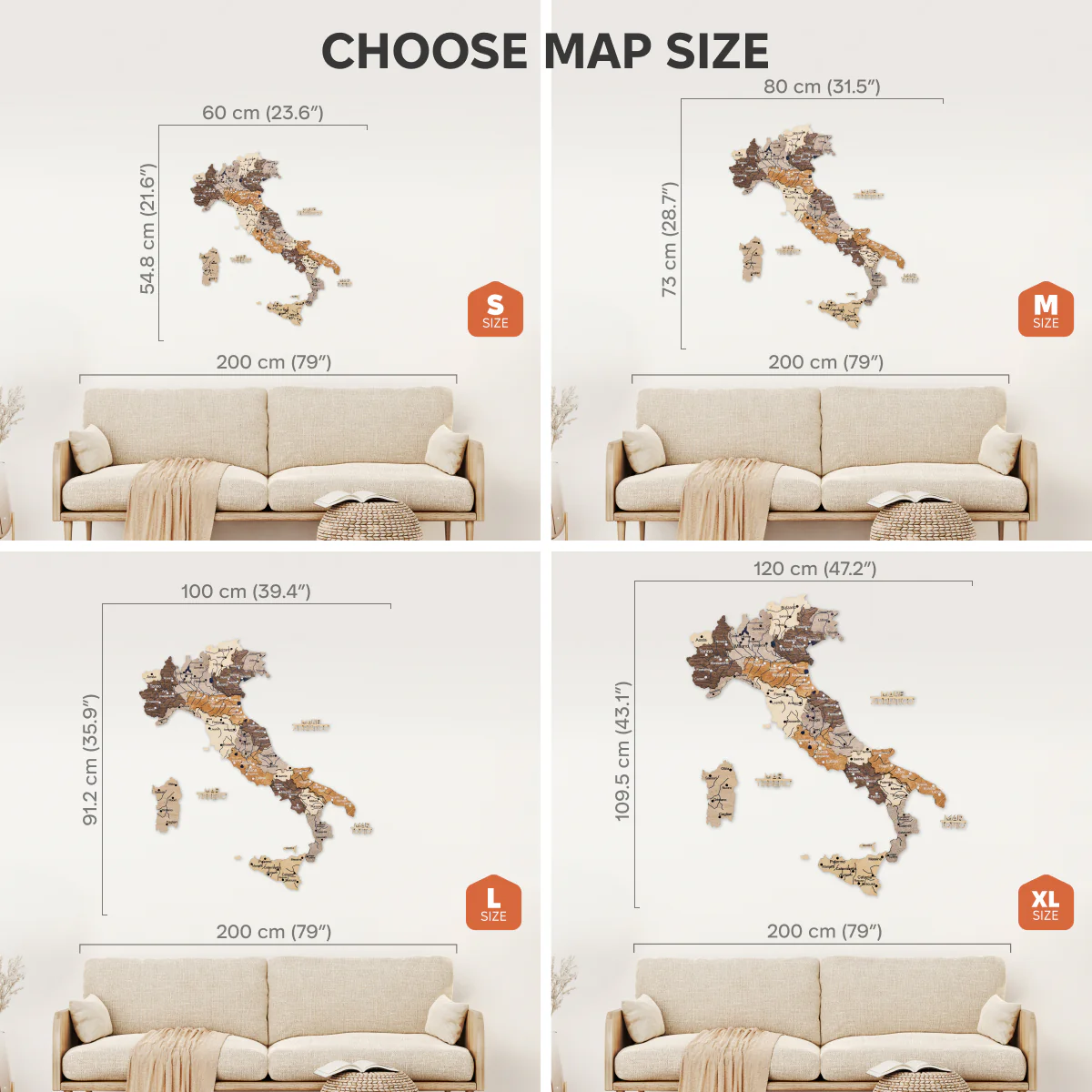 Wooden Map of Italy – Multicolor - Image 12