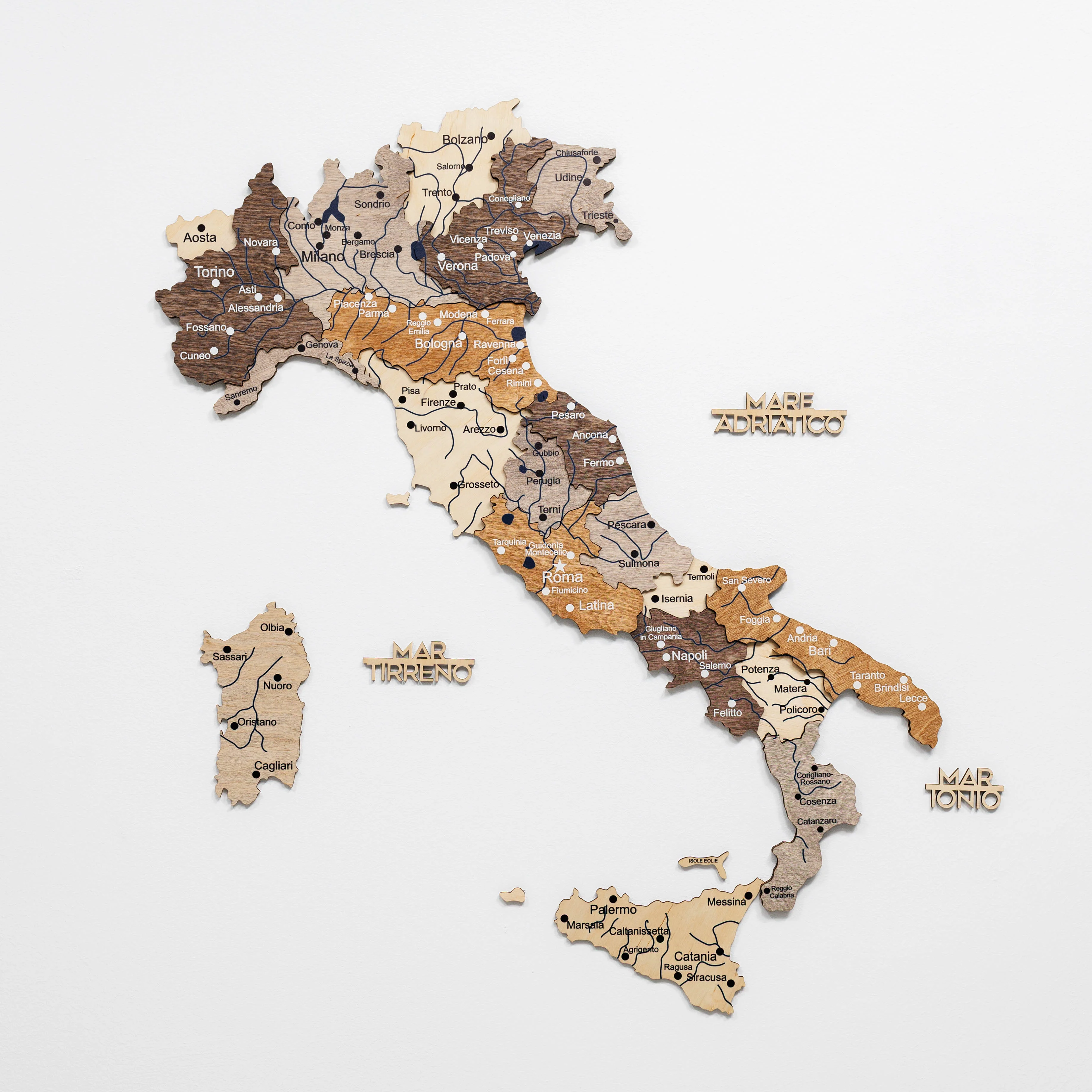 Wooden Map of Italy – Multicolor - Image 8