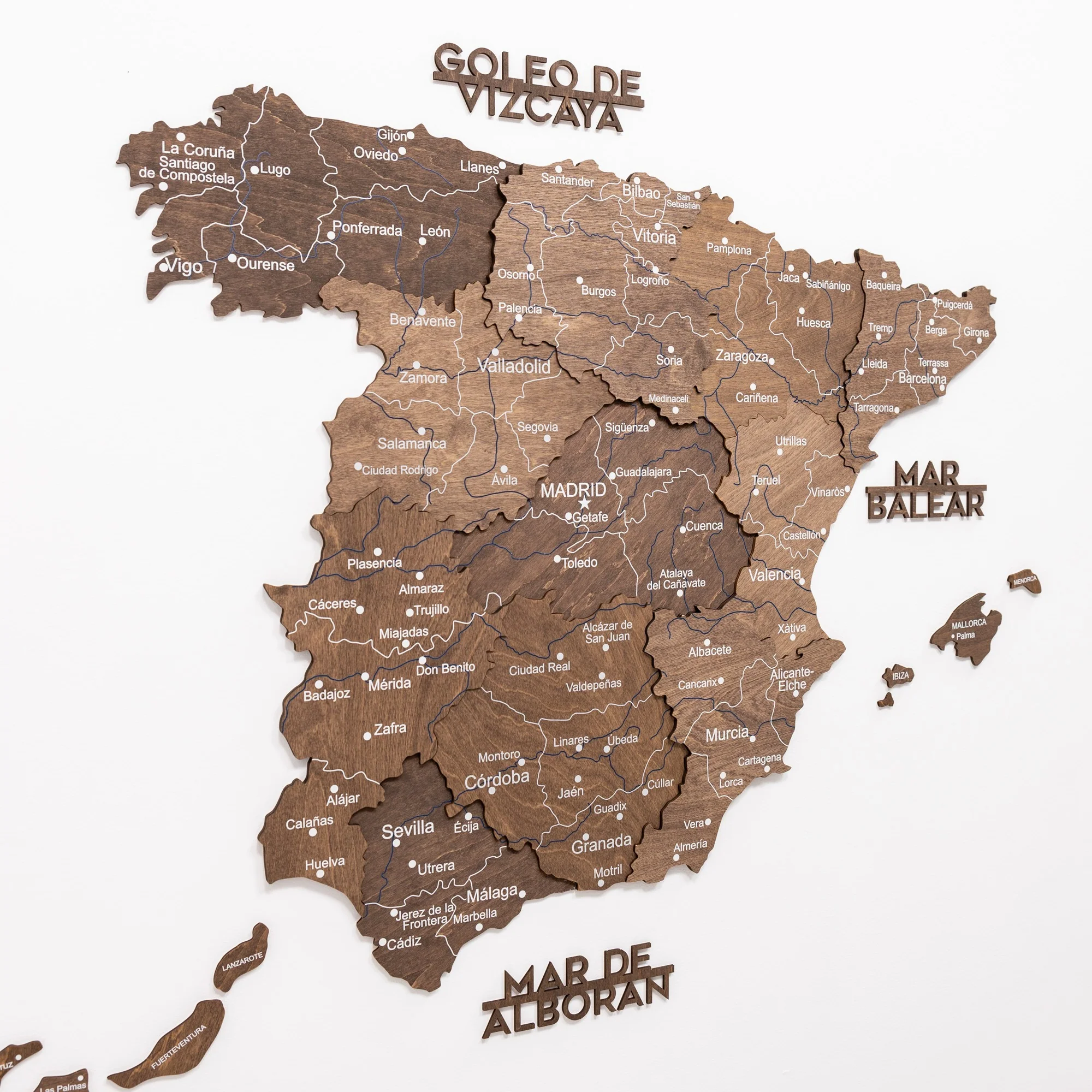 Wooden Map of Spain – Dark Walnut - Image 12