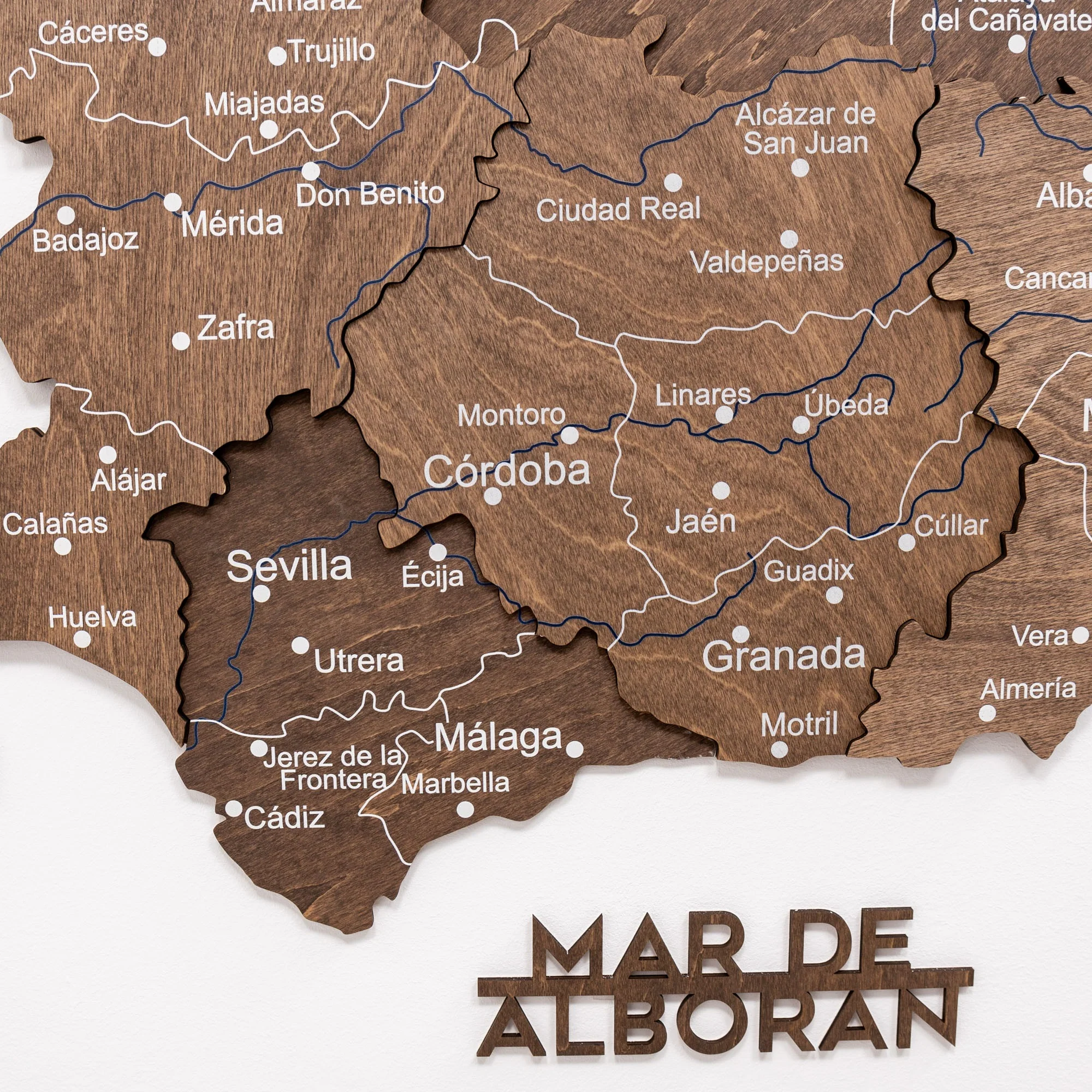 Wooden Map of Spain – Dark Walnut - Image 13
