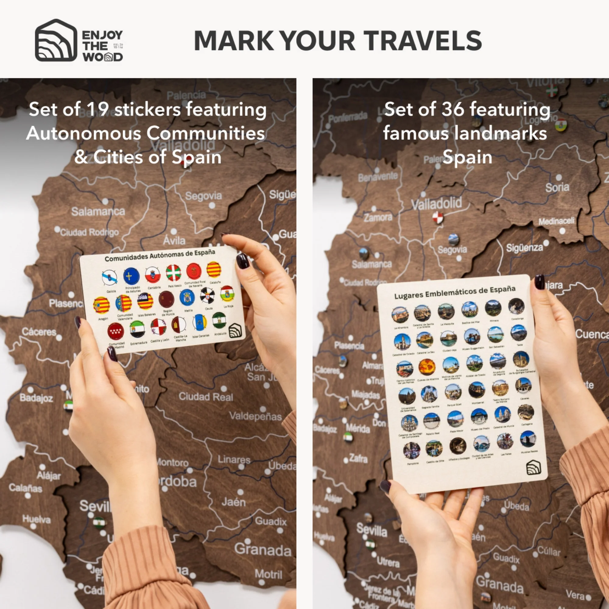 Wooden Map of Spain – Dark Walnut - Image 20