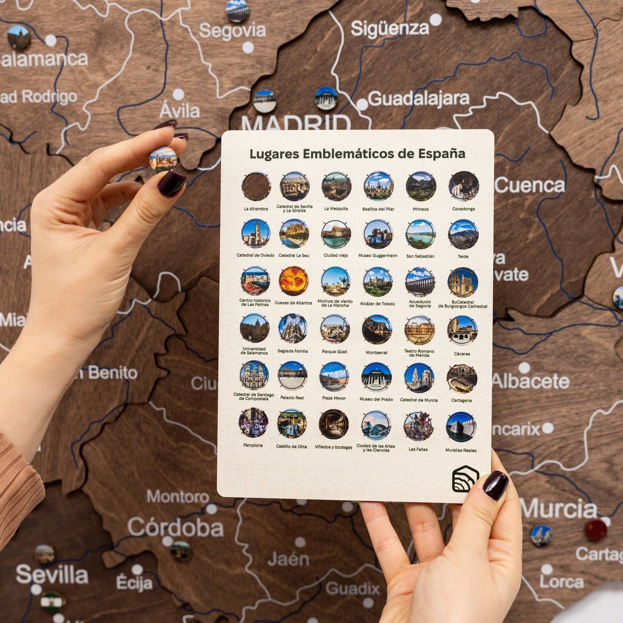 Wooden Map of Spain – Dark Walnut - Image 8