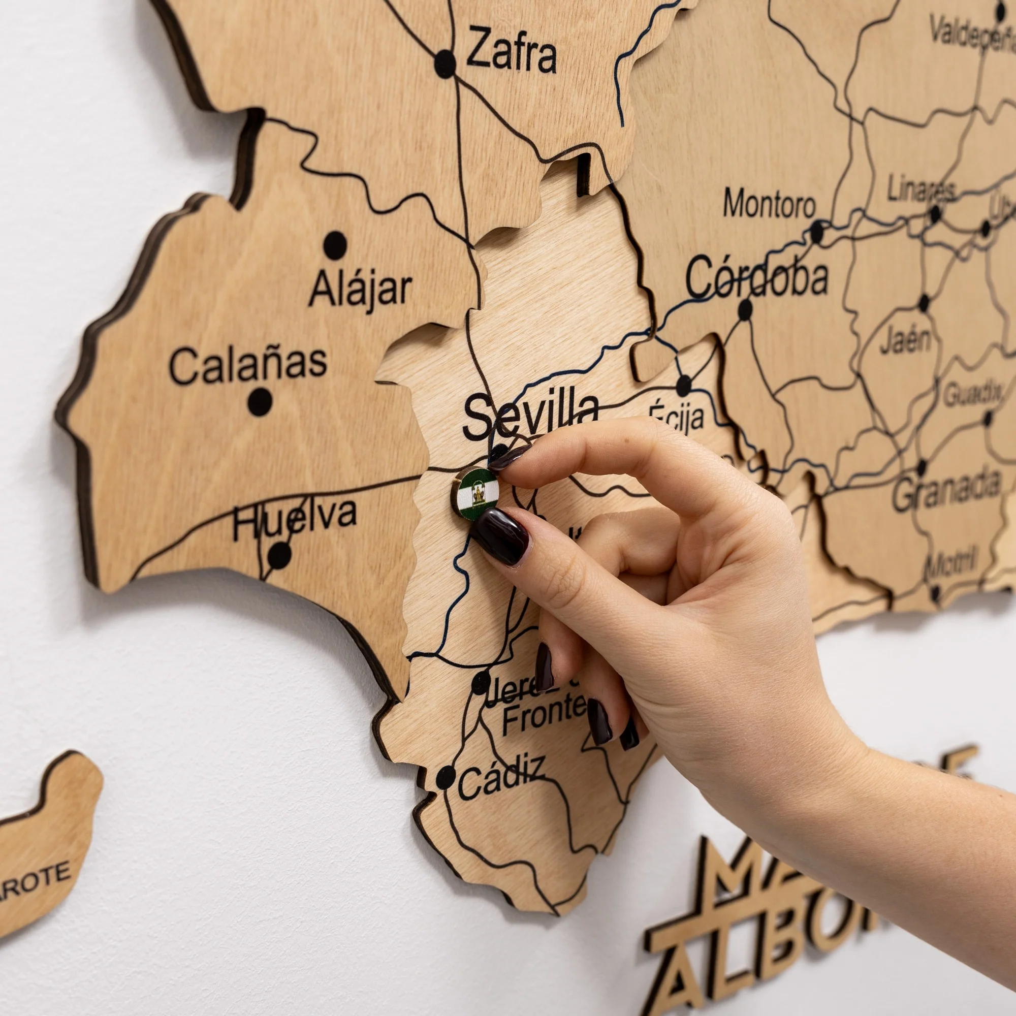 Wooden Map of Spain – Gold - Image 10