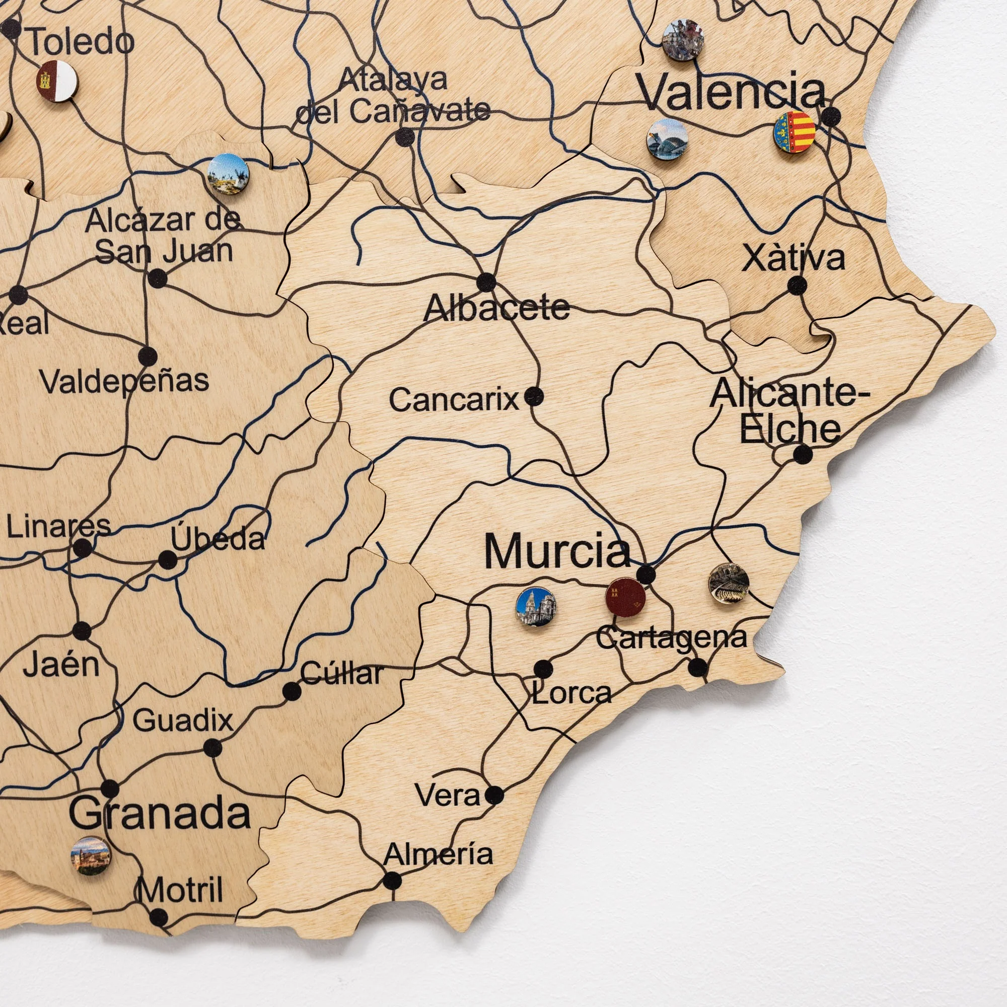 Wooden Map of Spain – Gold - Image 11
